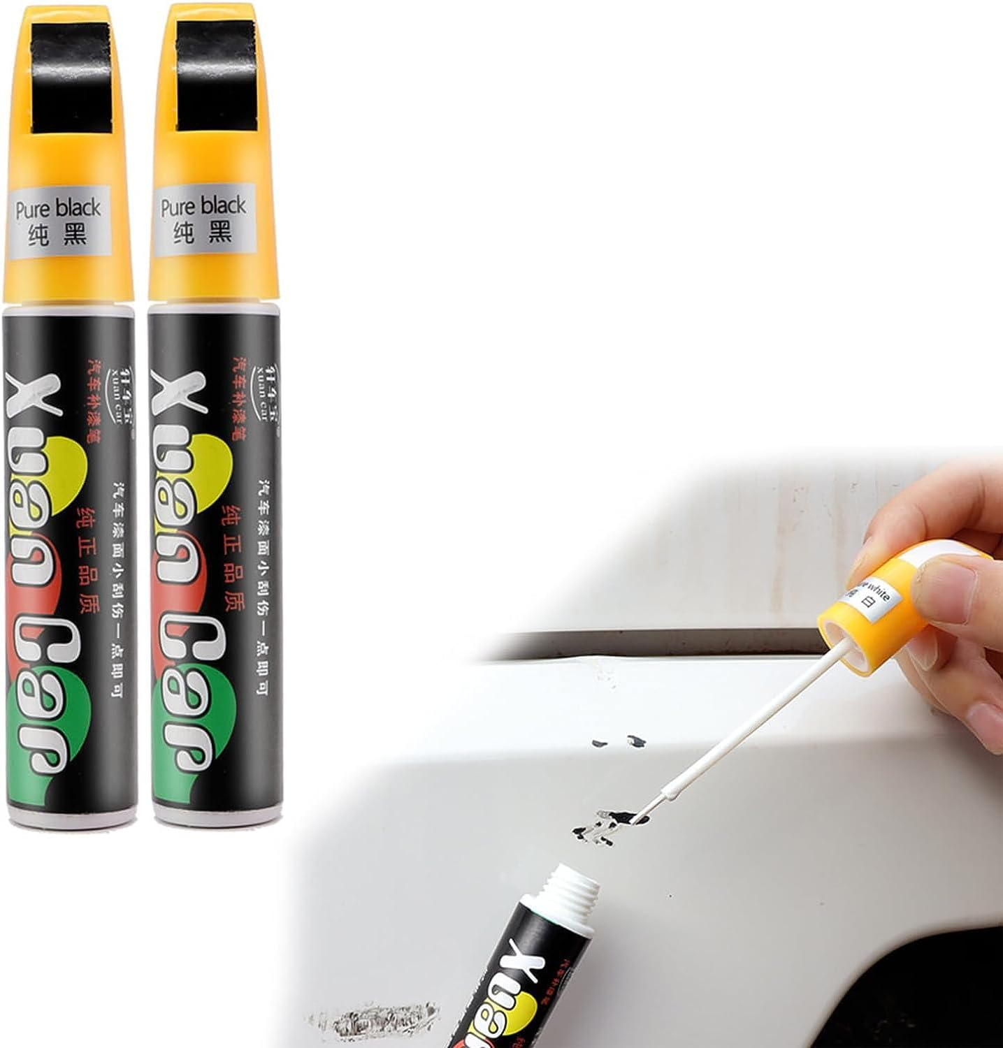 2Pcs Car Scratch Remover Pen, Easy & Quick Waterproof Car Scratch Repair Pen, Car Scratch Touch-Up Paint (Gray)