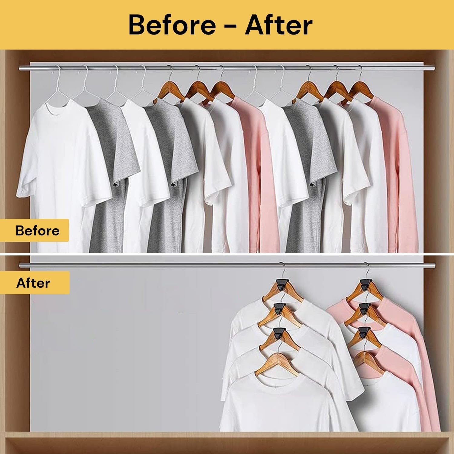 Spendeal 36 Pcs Clothes Hanger Connector Hooks, Space Saving Hanger Hooks, Hanger Extender Clips, Heavy Duty Cascade Hangers, Space Triangles Hanger for Organizer Closet, Fits All Hangers image number 1