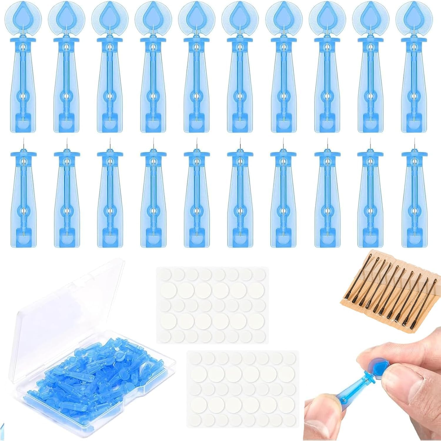 TIAMORK 100Pcs Sterile Needles for Pimples, 72 Dots Acne Stickers | Blemish & Blackhead Removal Tools Kit