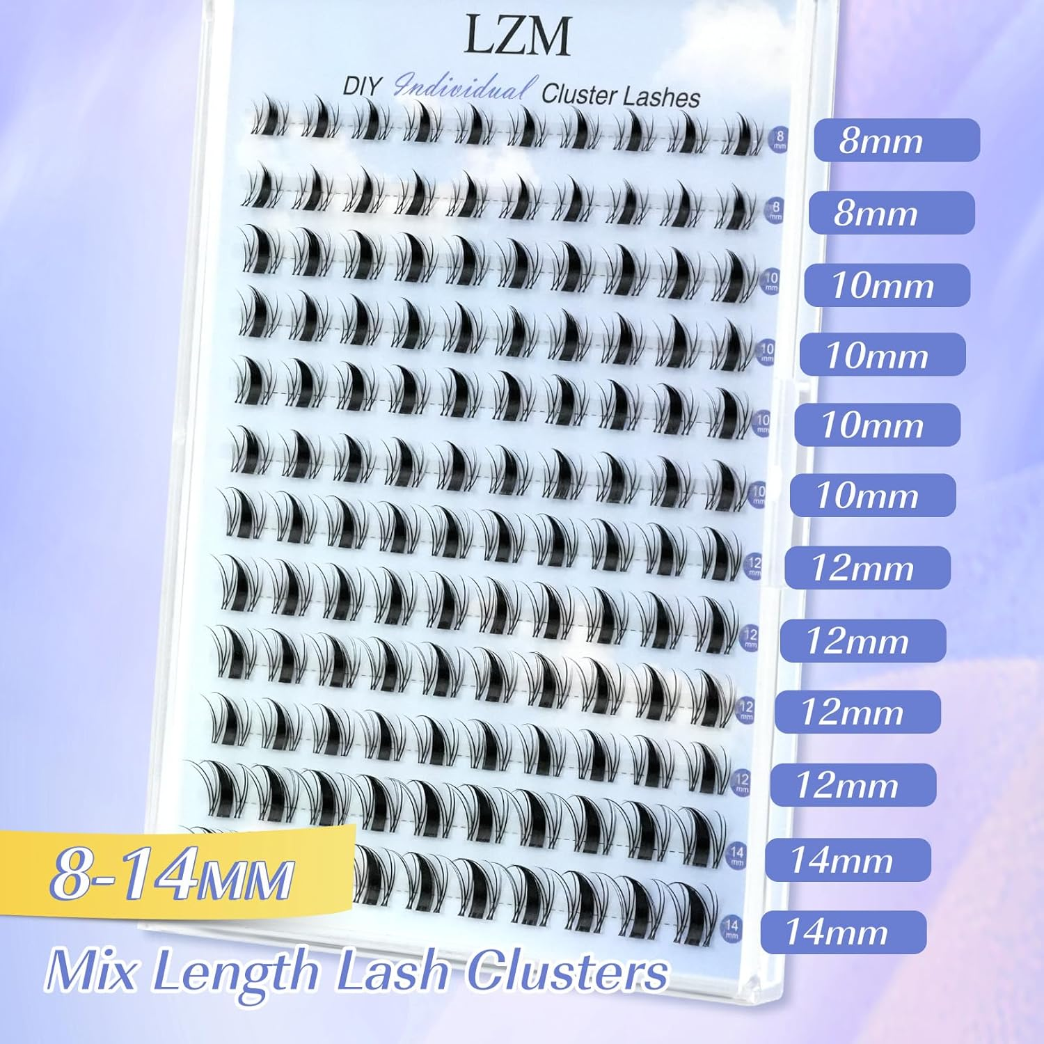 LZM Anime Lash Clusters Manga Cluster Lashes Natural Look Eyelash Extension Eyelash Clusters with Tweezers Thin Band & Soft DIY at Home Mix Length 8Mm 10Mm 12Mm 14Mm (FY) image number 3