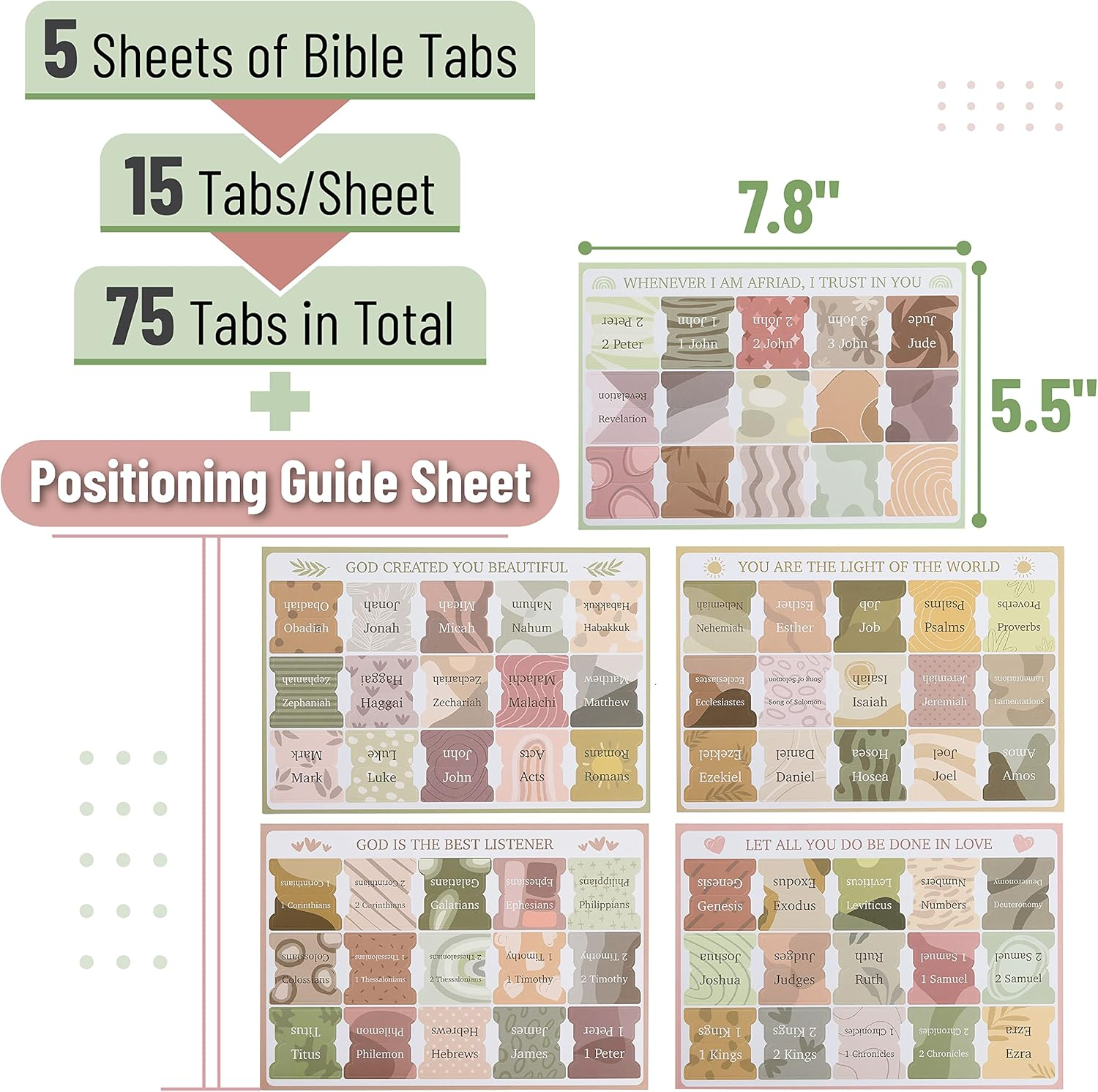 Mr. Pen- Bible Tabs, 75 Tabs, Laminated Bible Tabs for Women and Men, Bible Tabs for Study Bible, Bible Index Tabs, Bible Book Tabs, Bible Labels Tabs, Mr Pen Bible Tabs image number 4