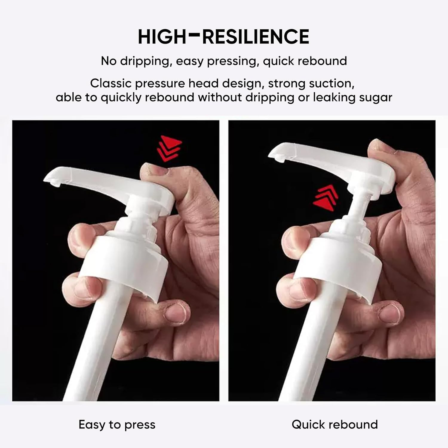 Pack of 2 Pump Dispenser Compatible with Monin Coffee Syrup Pump Snap-On Syrup Dispenser for Monin Dosing Pump 10 Ml Soap Dispenser Pump Head for 700 Ml and 1000 Ml Bottles Reusable Pump Attachment image number 3