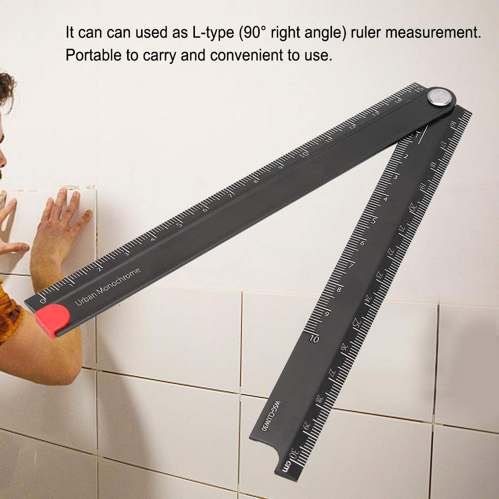 Aluminum Alloy Ruler, Metal Folding Ruler, Easy to Carry Clear and Precise Portable to Carry Work for Car Home Travel image number 2
