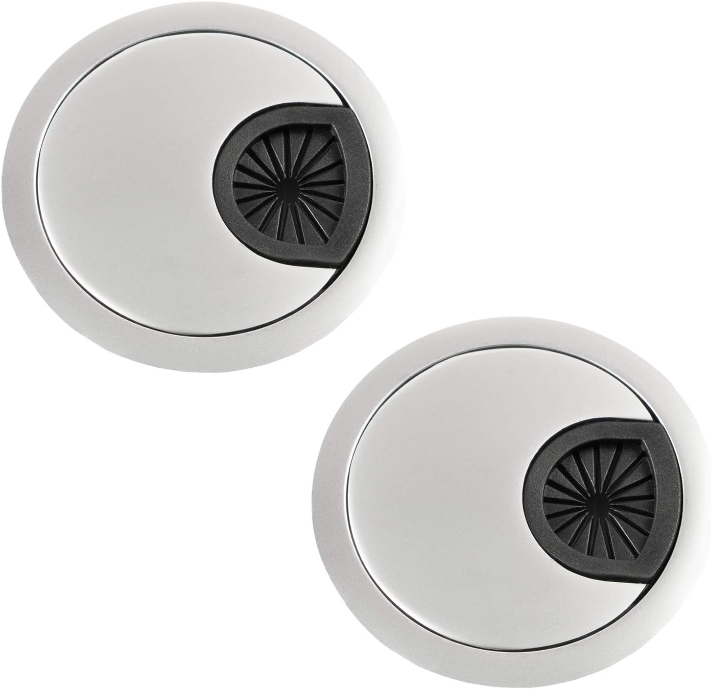 Aoozleny Desk Grommet for Wire Organizer,Pc Computer Desk Plastic Grommet Cord, Tidy Cable Hole Cover Organizers,2 Pack (60Mm, Gold)