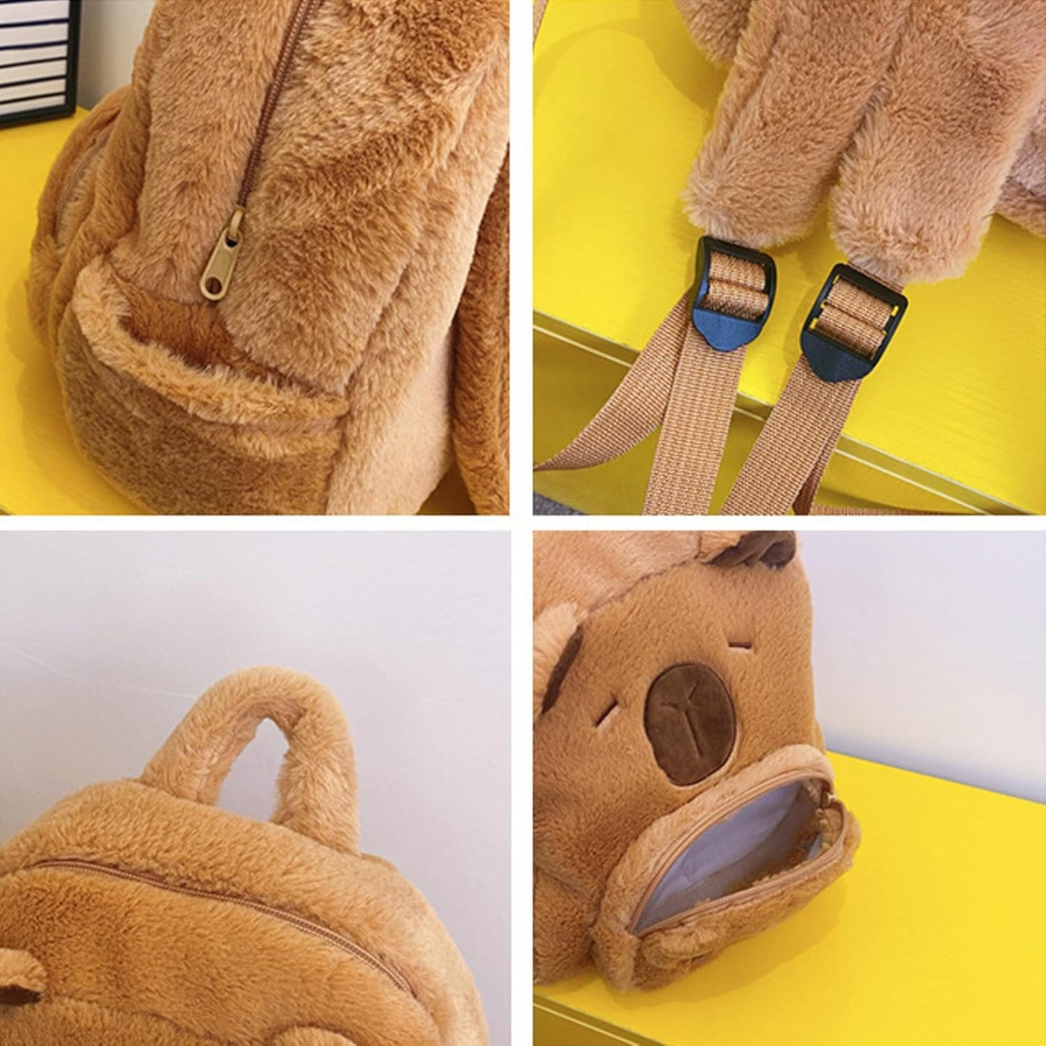 Shurzzesj Capybara Backpack Bag | Cute Plush Casual Bag Capybara Animal Backpack,Cartoon Shoulder Bag School Bag with for Kids