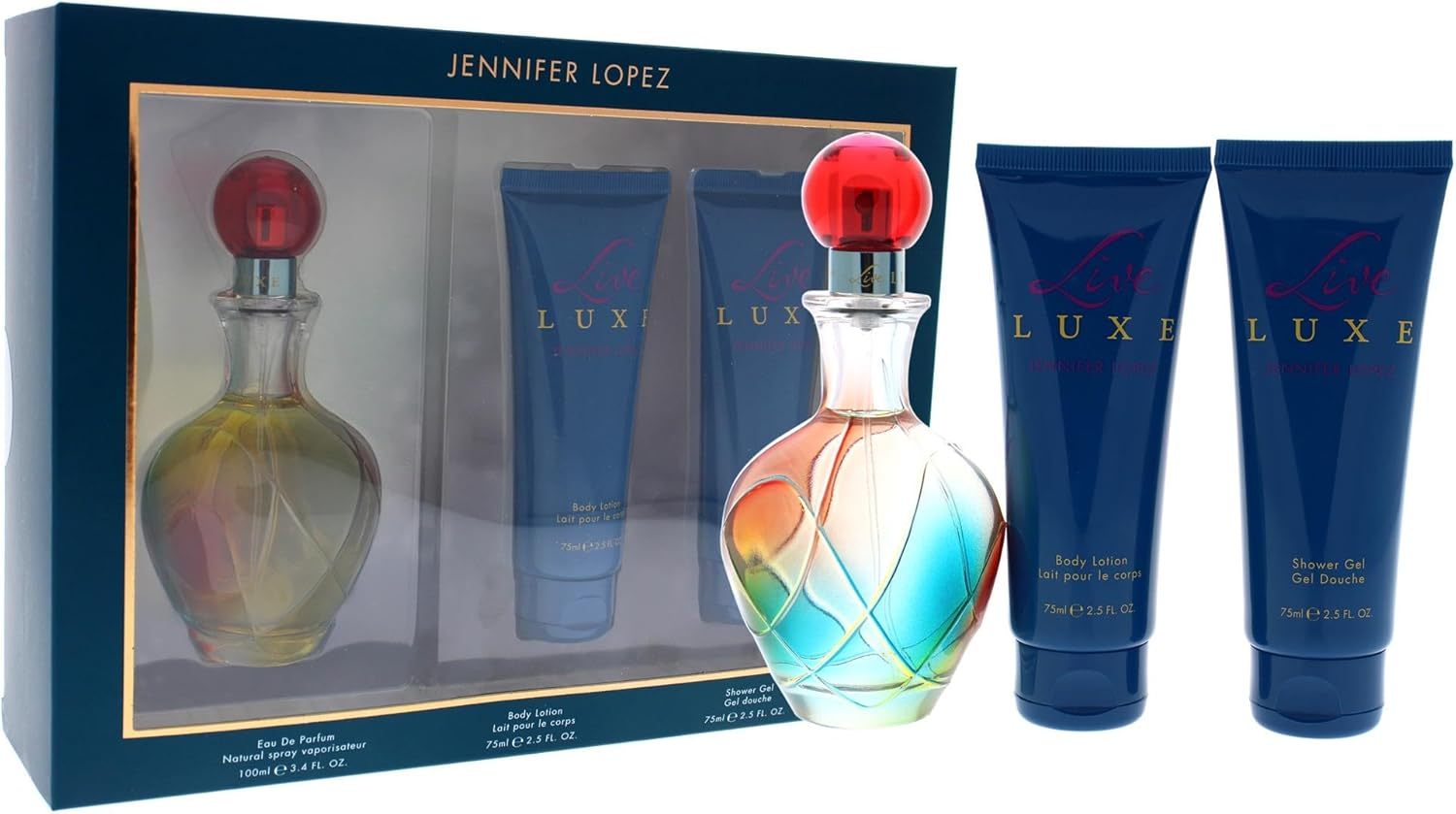Live Luxe by Jennifer Lopez for Women - 3 Pc Gift Set 3.4Oz EDP Spray, 2.5Oz Shower Gel, 2.5Oz Body Lotion