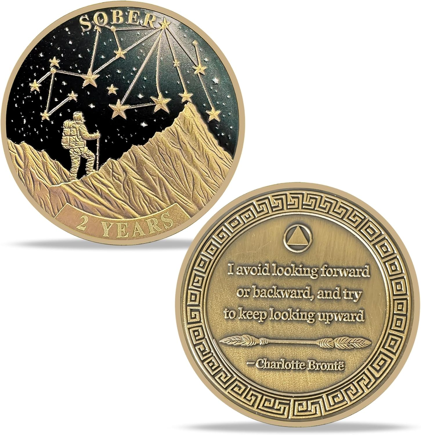 2 Year Sobriety Coin Gifts | Pathfinder Starry AA Coin - HA AA Chip Medallion with Inspirational Quote | Narcotics Alcoholics Anonymous Gifts for Anniversary Month & Year for Men & Women in Recovery image number 7