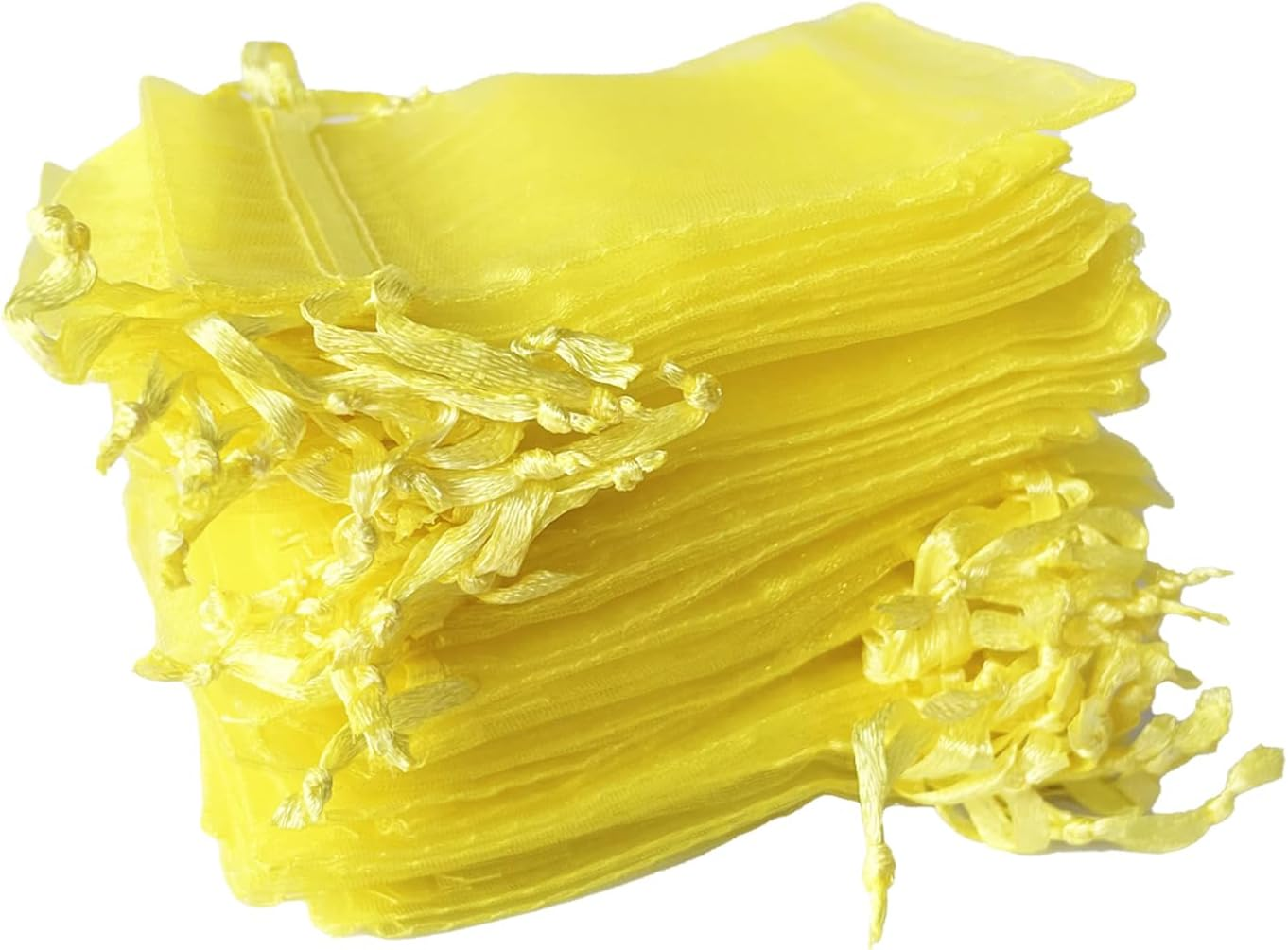 White Organza Gift Pouches, 7X9 CM Small Organza Favour Bags, 100 PCS Wedding Jewelry Bags, Clear Mesh Pouches Perfect for Wedding, Christmas, Birthday, Anniversary