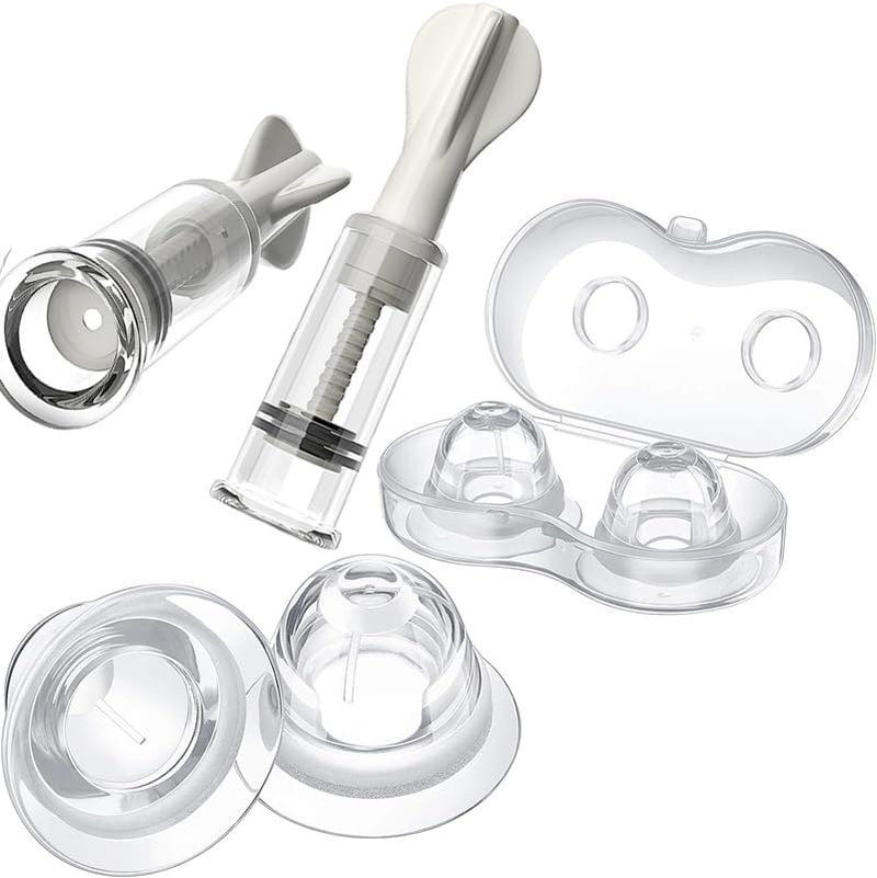 Nipple Everter for Breastfeeding Support, Nipple Corrector, Aids in Latch by Drawing Out Flat or Inverted Nipples for Nursing Moms (4 PCS)