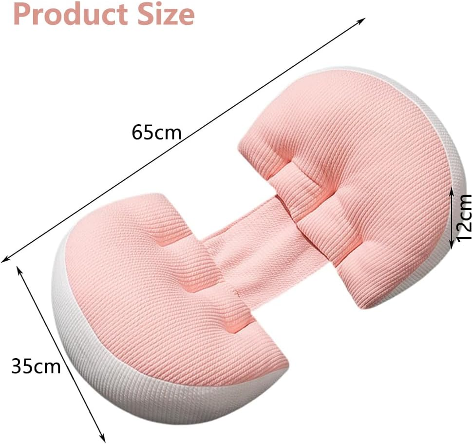 Pregnancy Pillow, Portable Adjustable Side Pillow, Pregnancy Pillow for Sleeping, Pregnancy Wedge Pillow, Body Pillow Support for Back, Belly, Waist, Support Abdomen U-Shaped Side Sleeper Pillow(Pink)