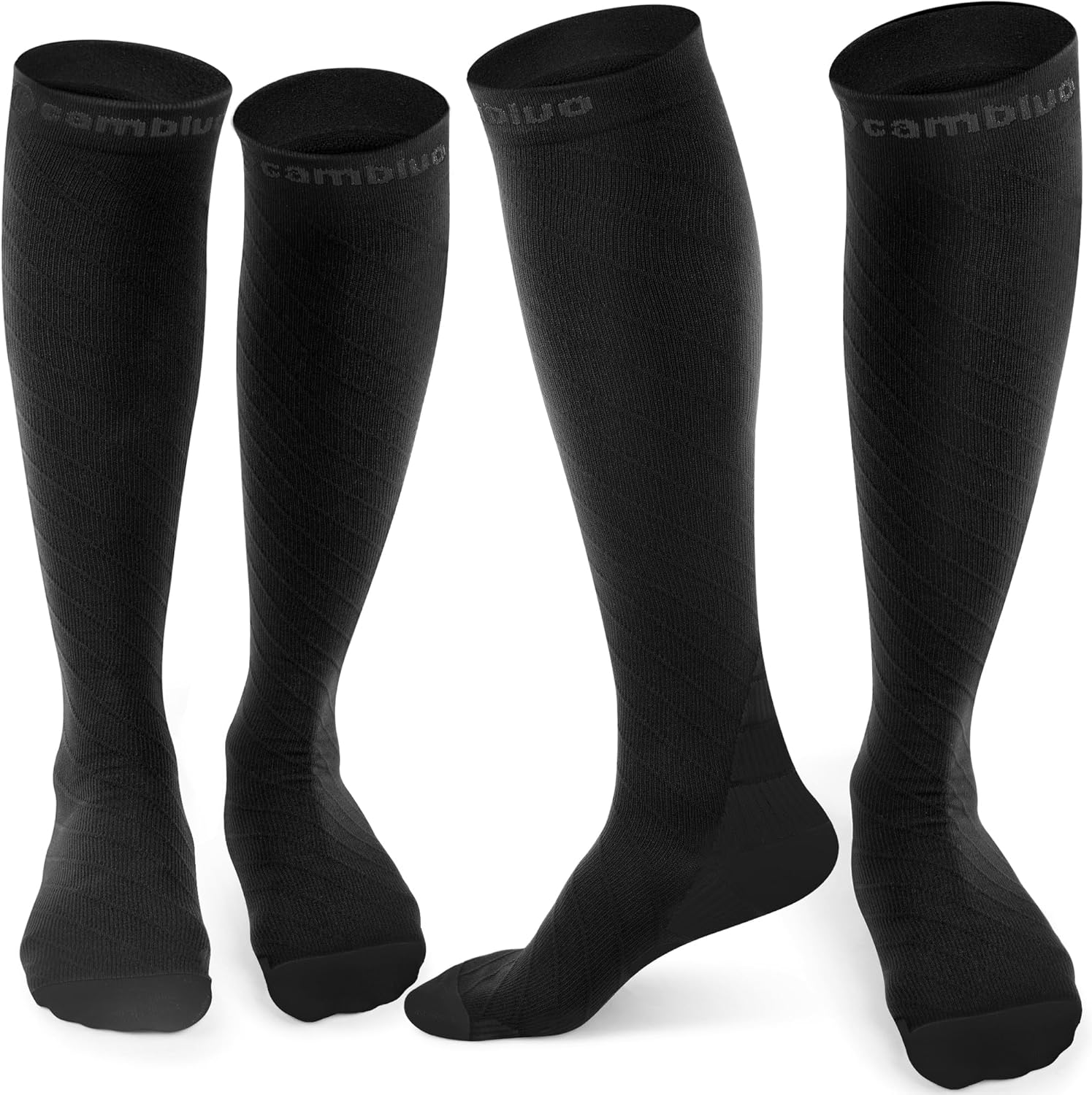 Cambivo 2 Pairs Compression Socks for Men and Women(20-30 Mmhg), Compression Stocking for Swelling, Nurse, Flight