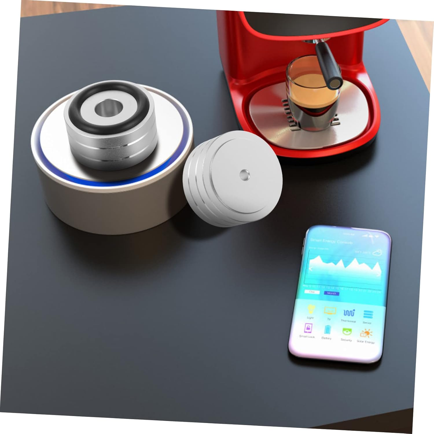 Happyyami 2Pcs Aluminum Alloy anti Vibration Feet Cushions for Hifi Audio Amplifier and Speaker Pads Silver Small Size Sound System Isolation Base for Home Theater and Studio image number 1