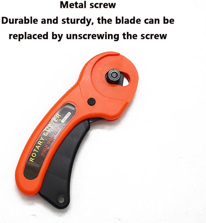 SOVYOULIVE 45Mm Ergonomic Rotary Cutter with 5 Extra Blades, Safety Lock Rolling Cutter for Fabric, Leather, Sewing, Quilting & Crafting, Fabriccutter Wheel for Left and Right-Handed Use image number 1
