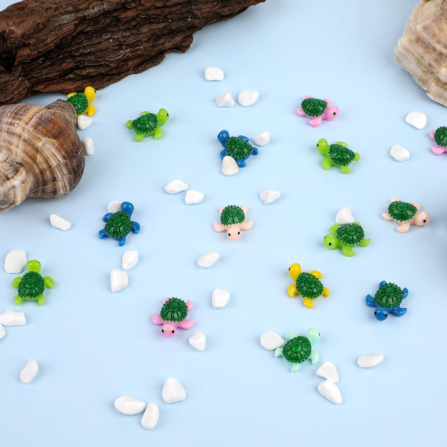 30 Pcs Miniature Turtles Multicolored Mini Turtle Decor Tiny Turtles Miniature Tortoises, Micro Landscape Decor Ornament Turtle Figure Garden Decor, Sea Turtles for Garden Fish Tank Micro Landscape image number 5