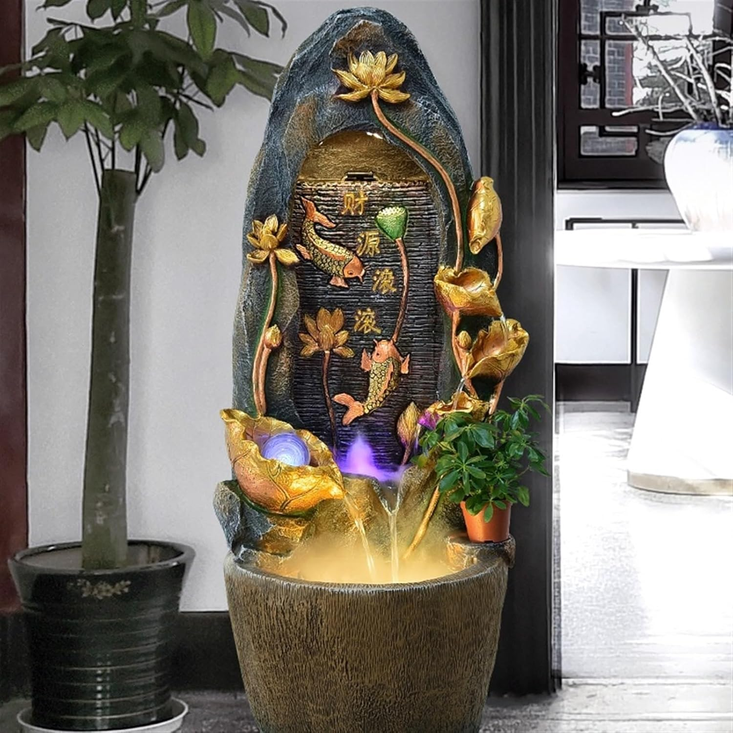 Outdoor Fountain Chinese Fountain Water Circulation Decoration, Living Room Courtyard Office Rockery image number 3