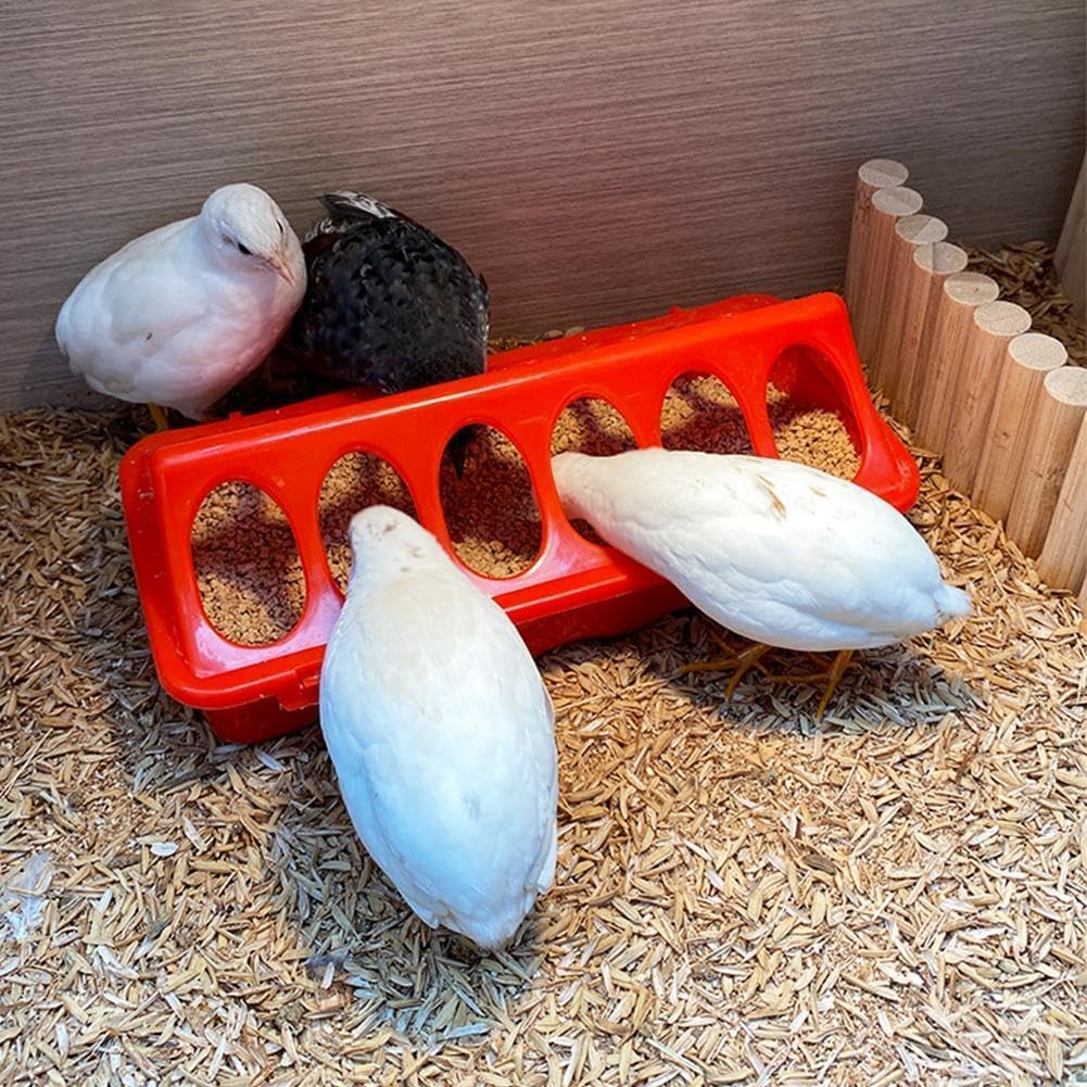 Plastic Flip-Top Poultry Feeders, 2Pcs Chicken Feeders Trough Flip-Top, Flip Top Chick Feeder Trough,Plastic Flip Top Bird Small Poultry Feeder