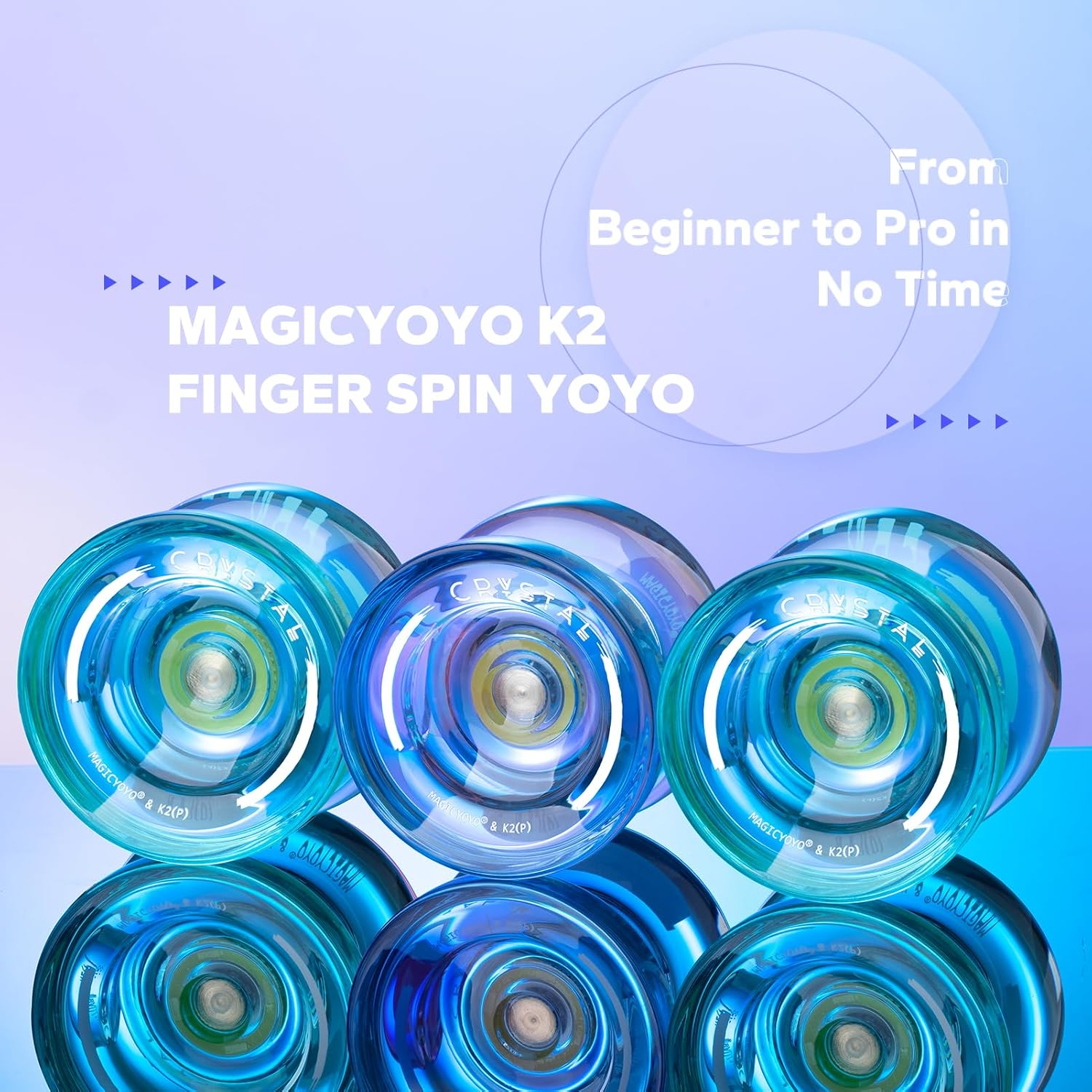 MAGICYOYO K2 Green Responsive Plastic Fingerspin Yoyo for Kids Beginners Yo-Yo with Yoyo Glove, Yoyo Bag, 12 Yoyo Strings image number 3