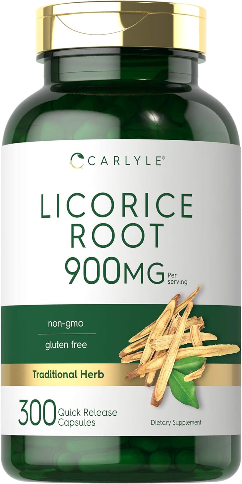 Carlyle Licorice Root Capsules 900 Mg | 300 Count | Root Extract Supplement | Non-Gmo, Gluten Free image number 1