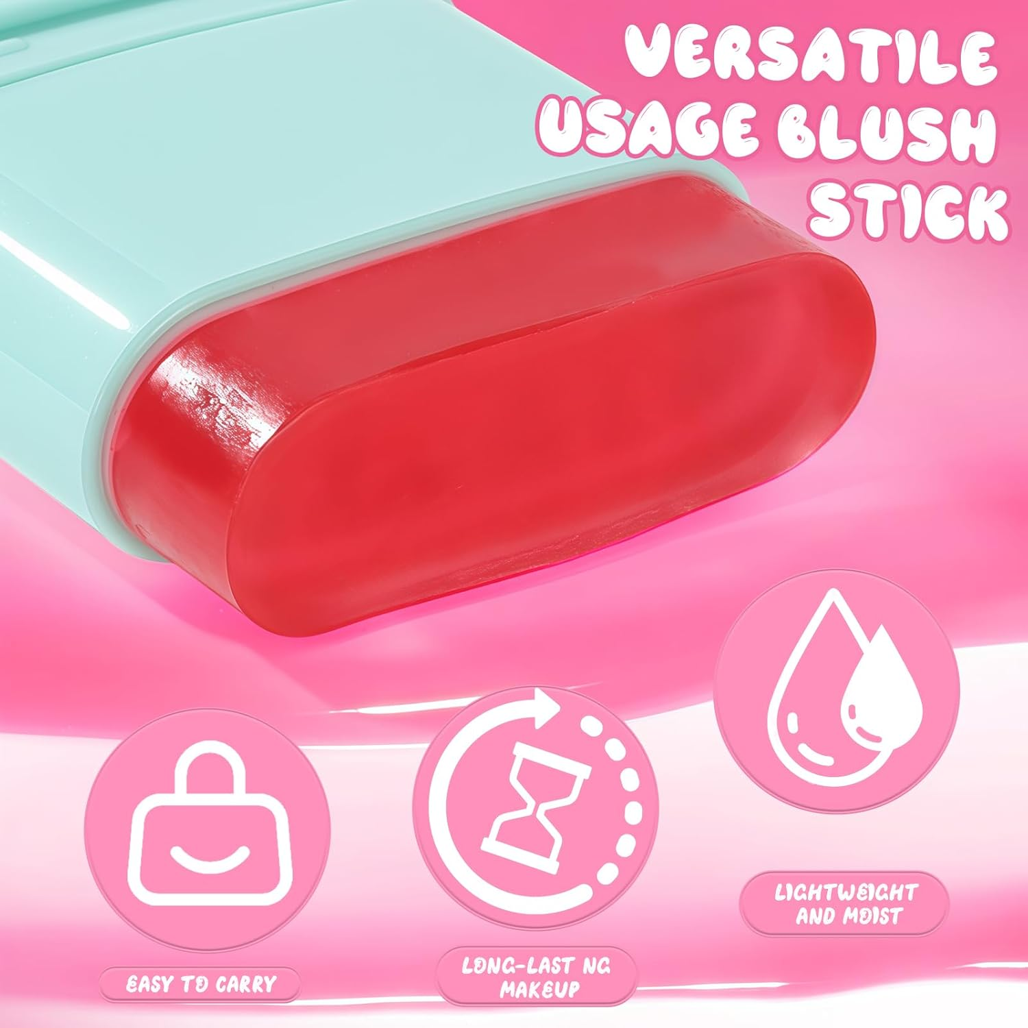 DAGEDA Color Changing Blush Stick, Jelly Blush for Cheeks Makeup, Translucent Temperature Changing Lip & Cheek Tint, Long-Lasting, Blend-Able Color Blusher, Moisturizing Multi-Used Stick