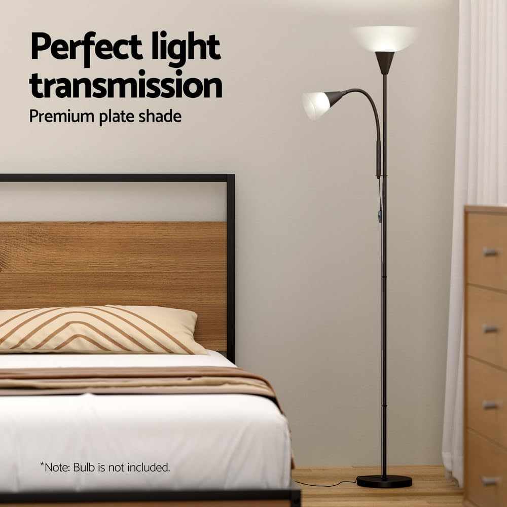 Artiss Floor Lamp Mother and Child Modern Home Living Room Office Reading Black image number 1