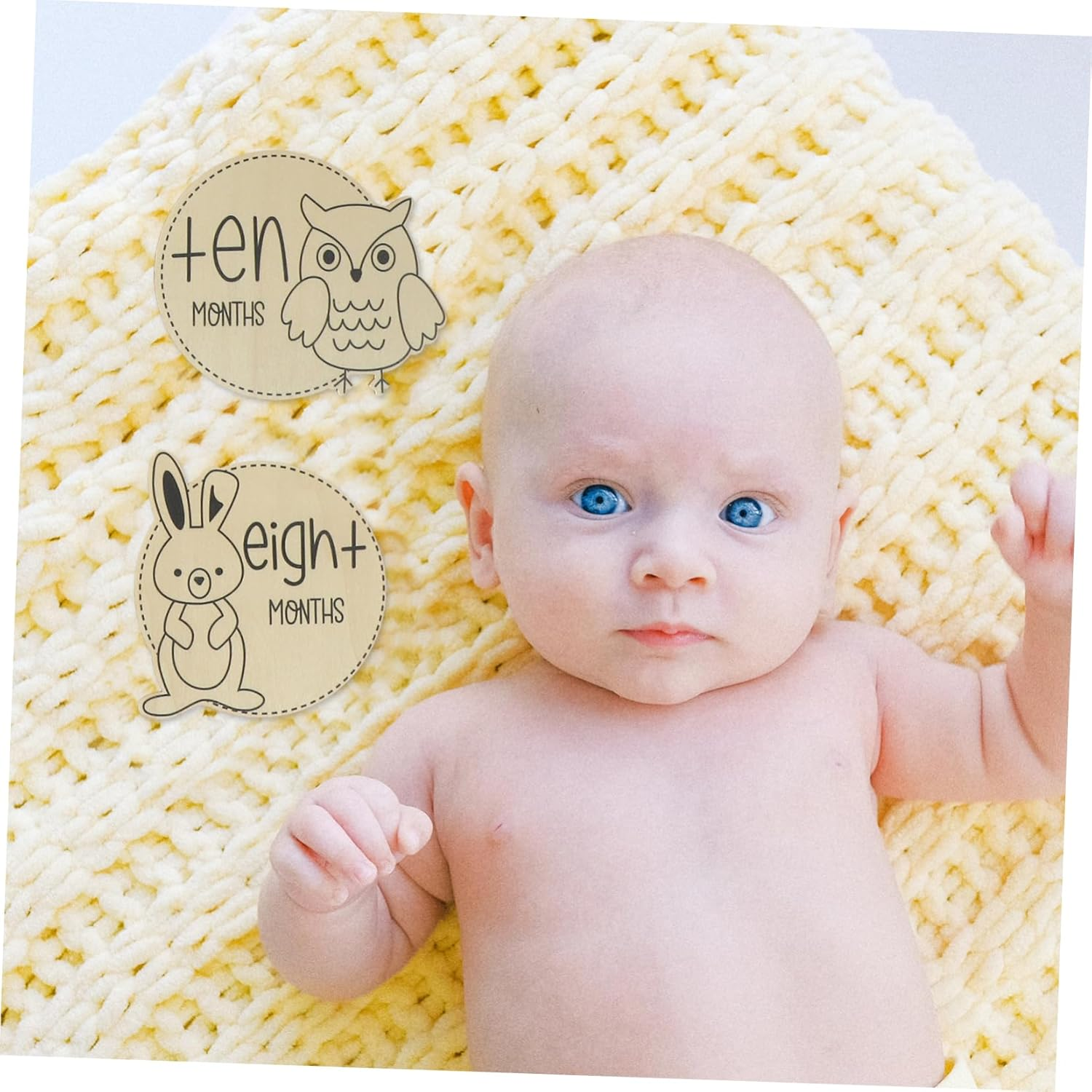 LIFKOME 12Pcs Milestone Discs Growth Cards for Monthly Announcements Unisex Design Lightweight Safe Natural for Newborn Photography and Keepsakes image number 6