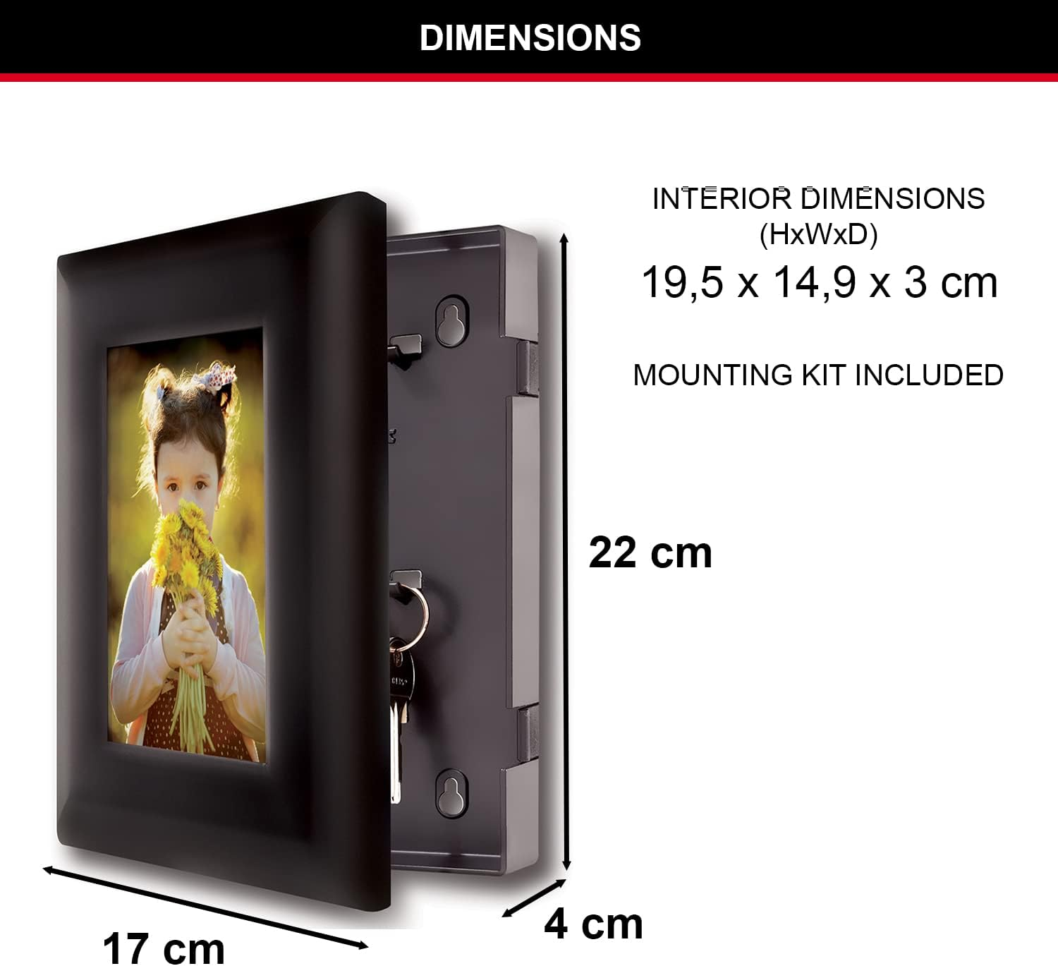 MASTER LOCK Hidden Safe [Picture Frame] [5 Key Hooks] 5451EURD - Hide Keys or Other Valuables image number 1