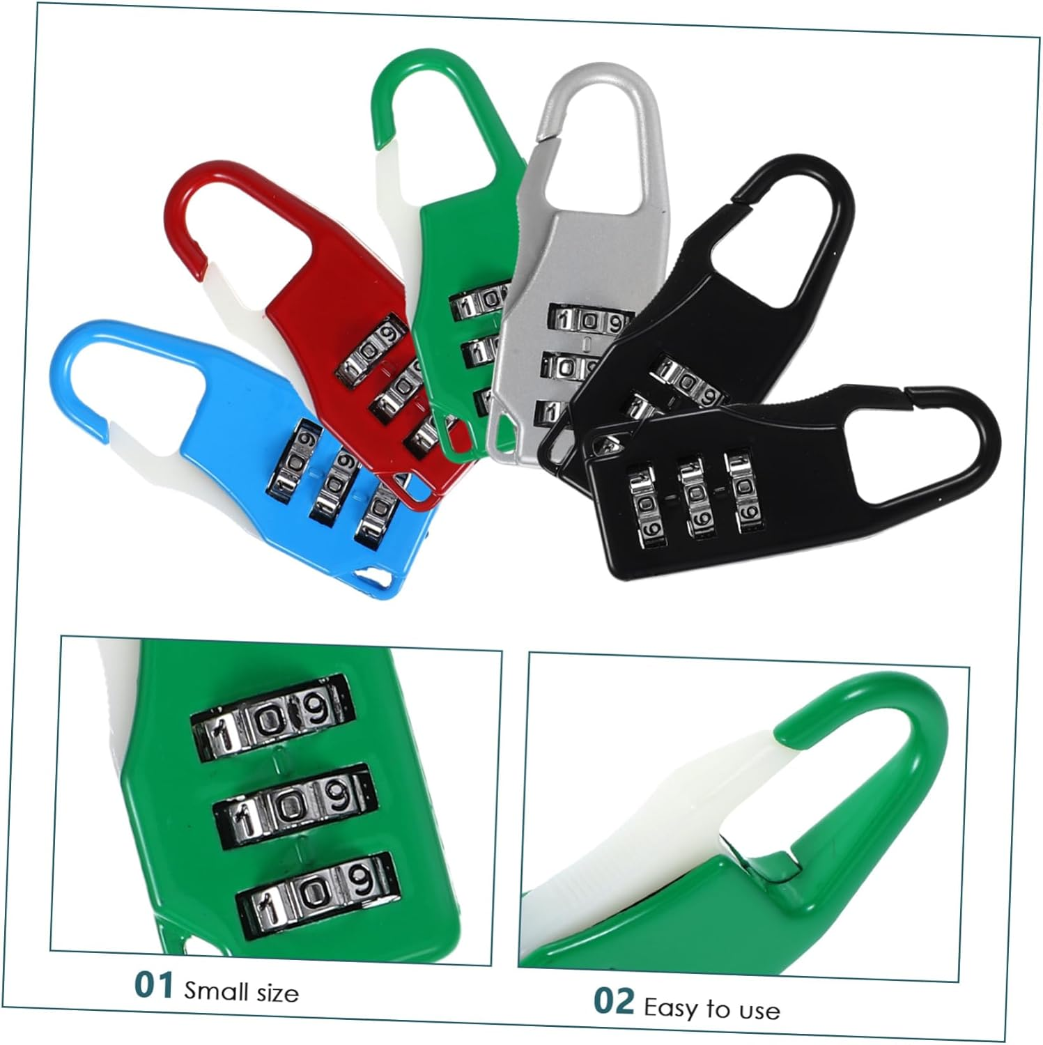 OSALADI 6Pcs Theft Lock Password Padlock Luggage Locks Combination for Suitcase and Gym Locker Lightweight image number 2