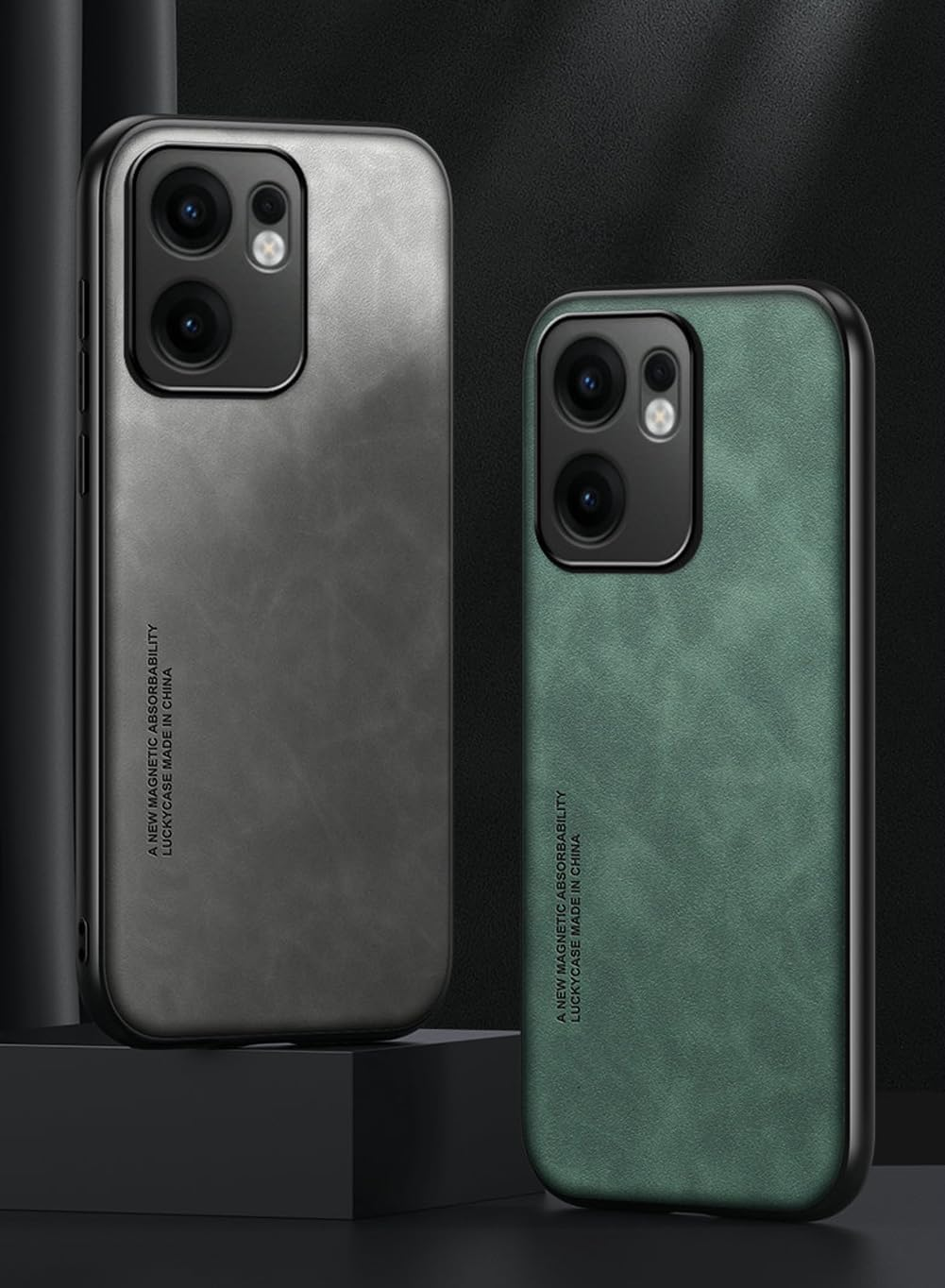 Kepuch Silklike Case Compatible for Oppo Reno 13 F 5G Intl - Magnetic Holder Built-In Metal Plate Cover Bumper - Green image number 3