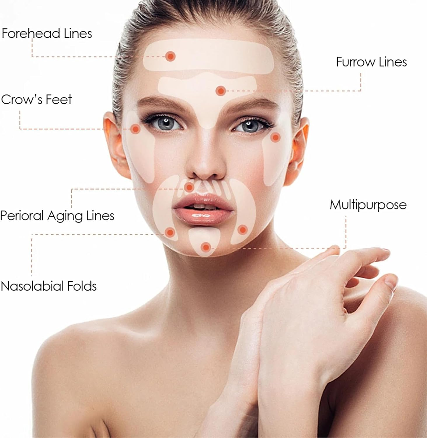 32 Pcs Face anti Wrinkle Patches Set,Reusable Silicone Anti-Aging Patch Washable anti Wrinkle Pads for Reduce Forehead, Cheek, Lip, Eye, Neck, Chin, Chest Wrinkles image number 3