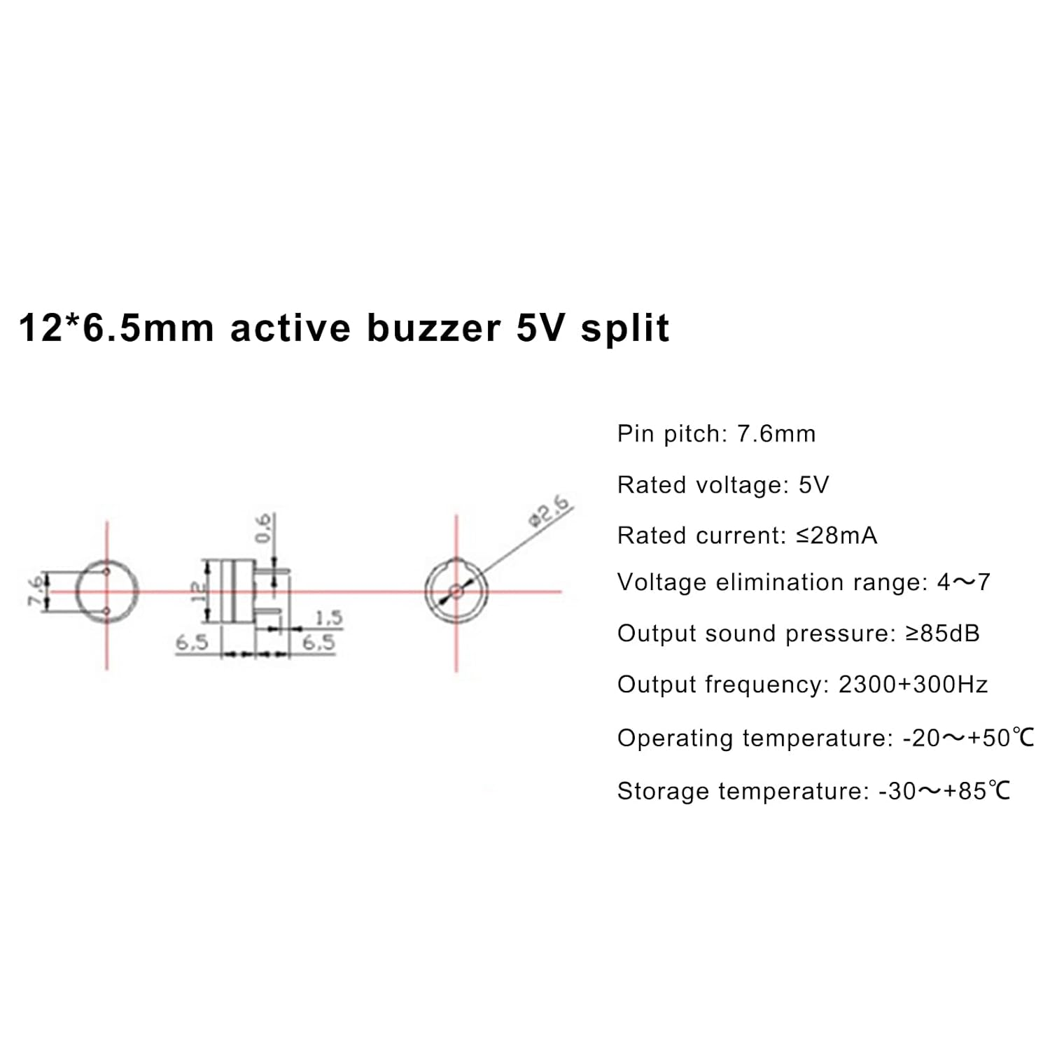 5V Passive Buzzer for Arduino, Pack of 10