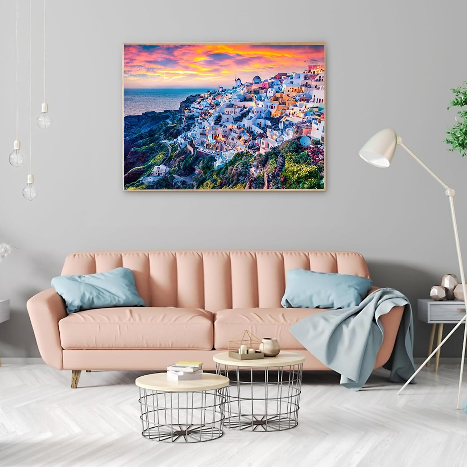 HUADADA Jigsaw Puzzles for Adults 1000 Pieces, Puzzles for Adults 1000 Piece, Challenging Game Toys, Impossible Puzzle, Family Decoration Puzzle - Santorini Island image number 3