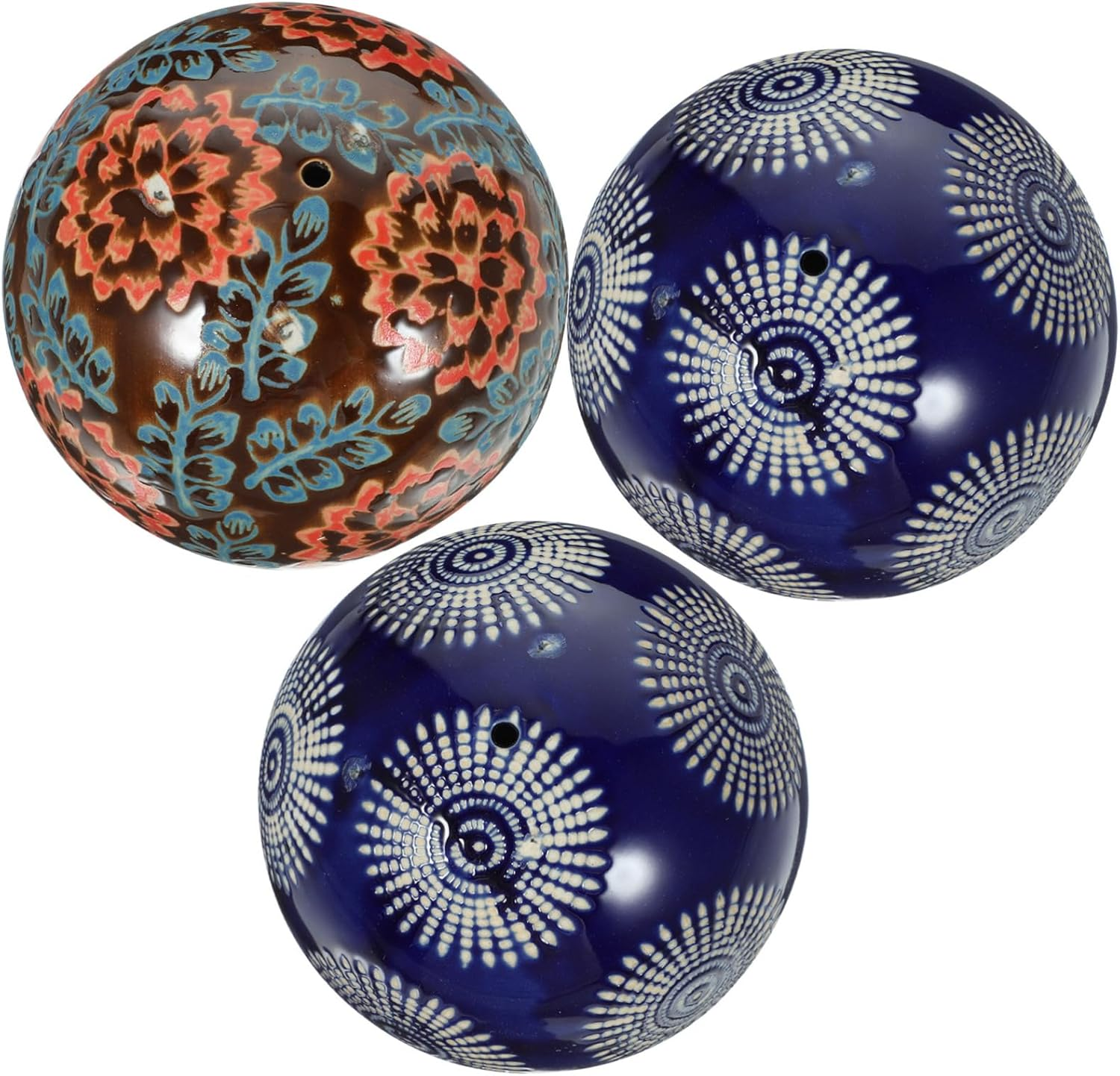 BESPORTBLE 3Pcs Decorative Ceramic Porcelain Balls Floating Orb Spheres for Bowl Vase Home Decor for Water Display Random Style