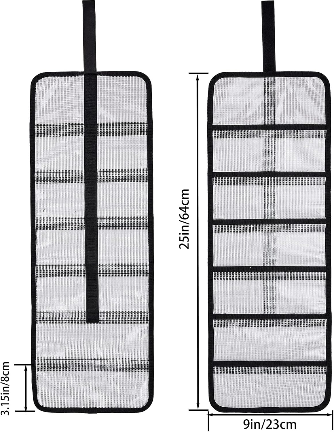 Roll up Fishing Lure Wraps Set-25" X 9" Durable Lure Bag 6 Pocket PVC Protective Cover Saltwater Hook Covers Fabric Lure Protector Trolling Lure Tackle Box Large 2 PCS image number 6