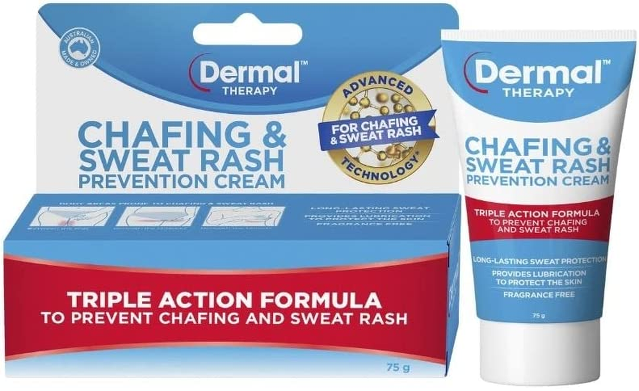 Dermal Therapy Chafing & Sweat Rash Prevention Cream | Triple Action Formula That Helps Prevent Redness and Soreness | 75G image number 3