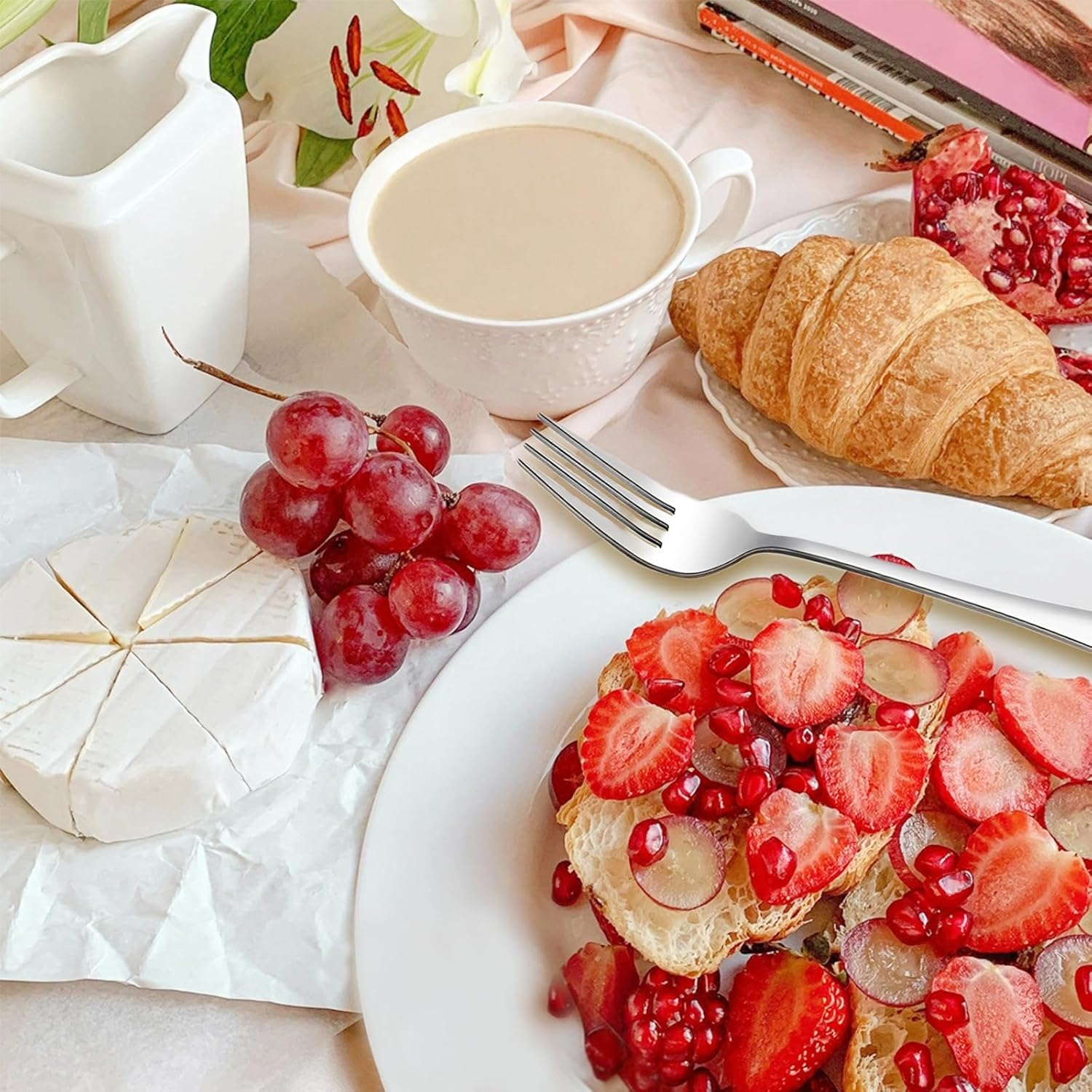 Tiokin Dinner Forks Set, Set of 12 Food Grade Stainless Steel Silverware Forks (20.5 Cm),Table Forks,Flatware Forks,Mirror Finish Dishwasher Safe,Use for Home,Kitchen or Restaurant