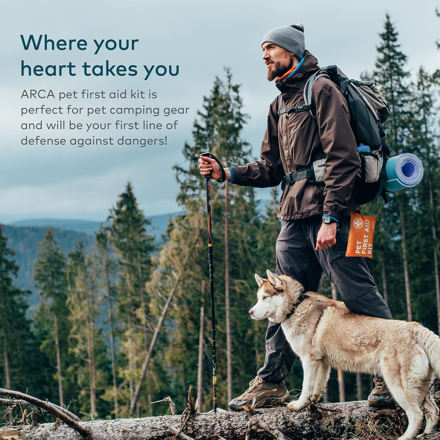 Dog First Aid Kit - Pet Emergency Kit Dog Travel Kit for - Water Resistant High Visibility Reflective First Aid Pouch Dog Camping Essentials for Pets for Hiking, Backpacking, Sports, Hunting image number 2