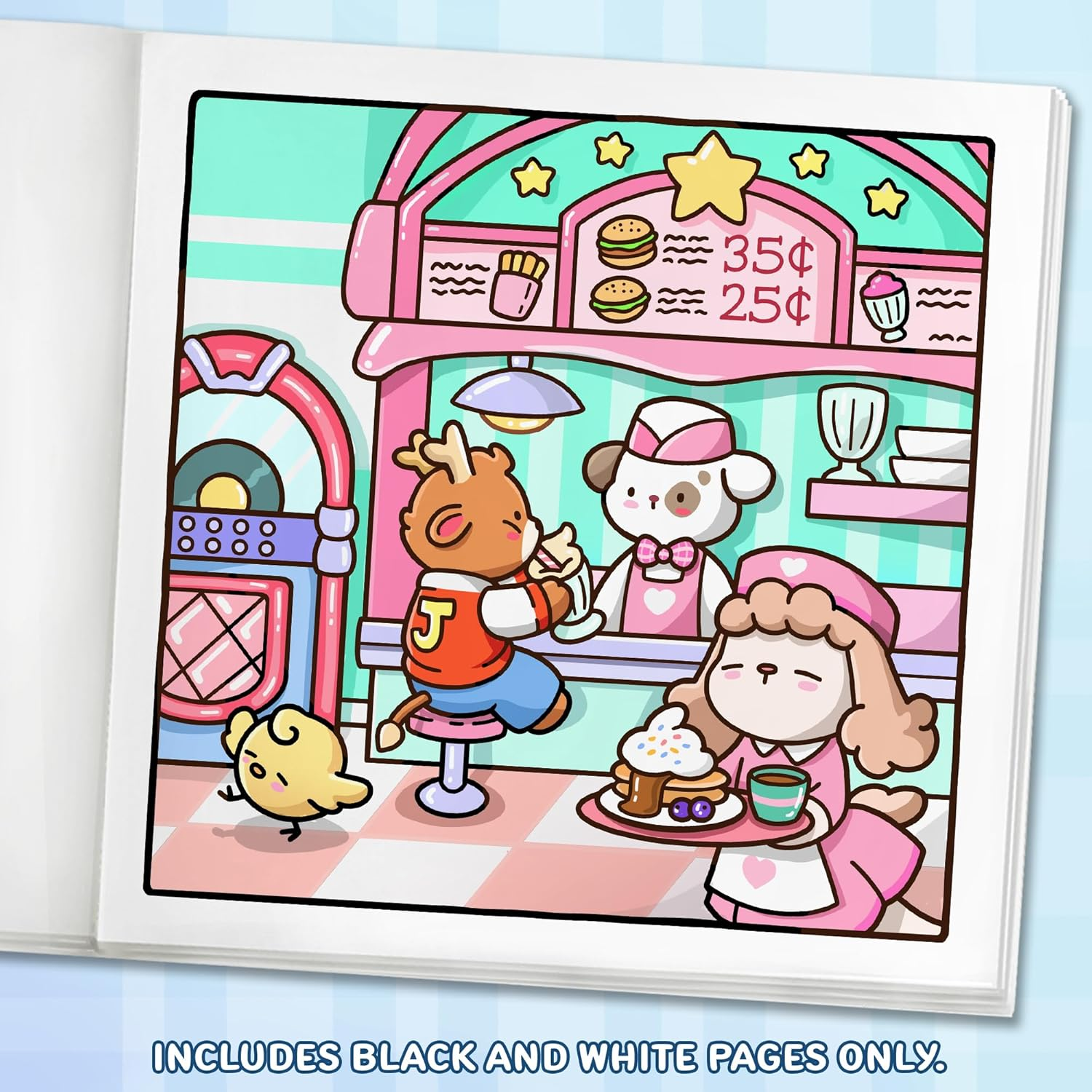 Cozy Eras: Cute Coloring Book for Adults and Teens with Adorable Characters and Nostalgic Scenes for Relaxation image number 2