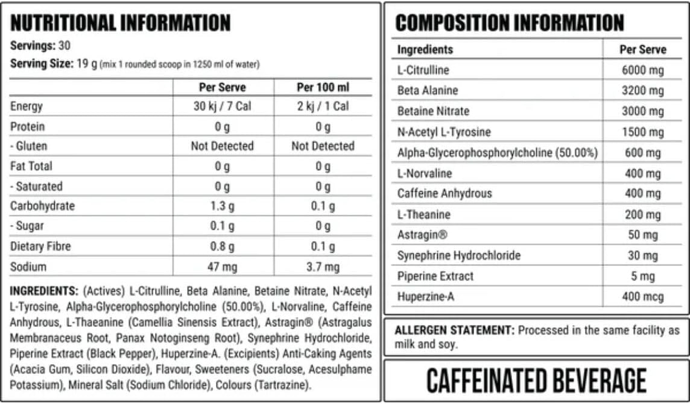 Faction Labs Disorder Ultimate Pre-Workout Neon Cloud (Pine Passionfruit) 30 Serves image number 2