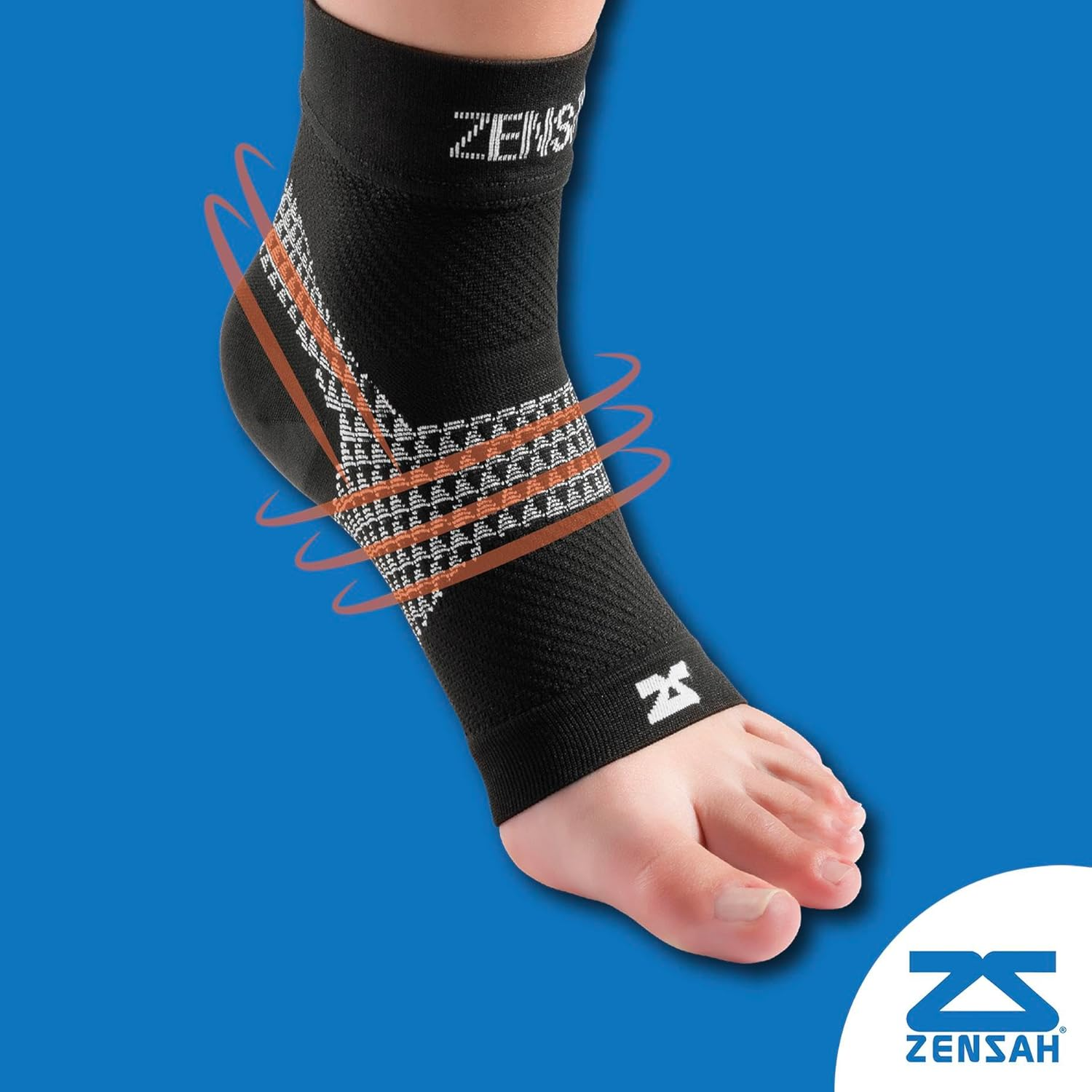 Zensah Plantar Fasciitis Sleeve - Relieve Heel Pain, Arch Support, Reduce Swelling - Compression Foot Sleeve, PF Sock image number 7