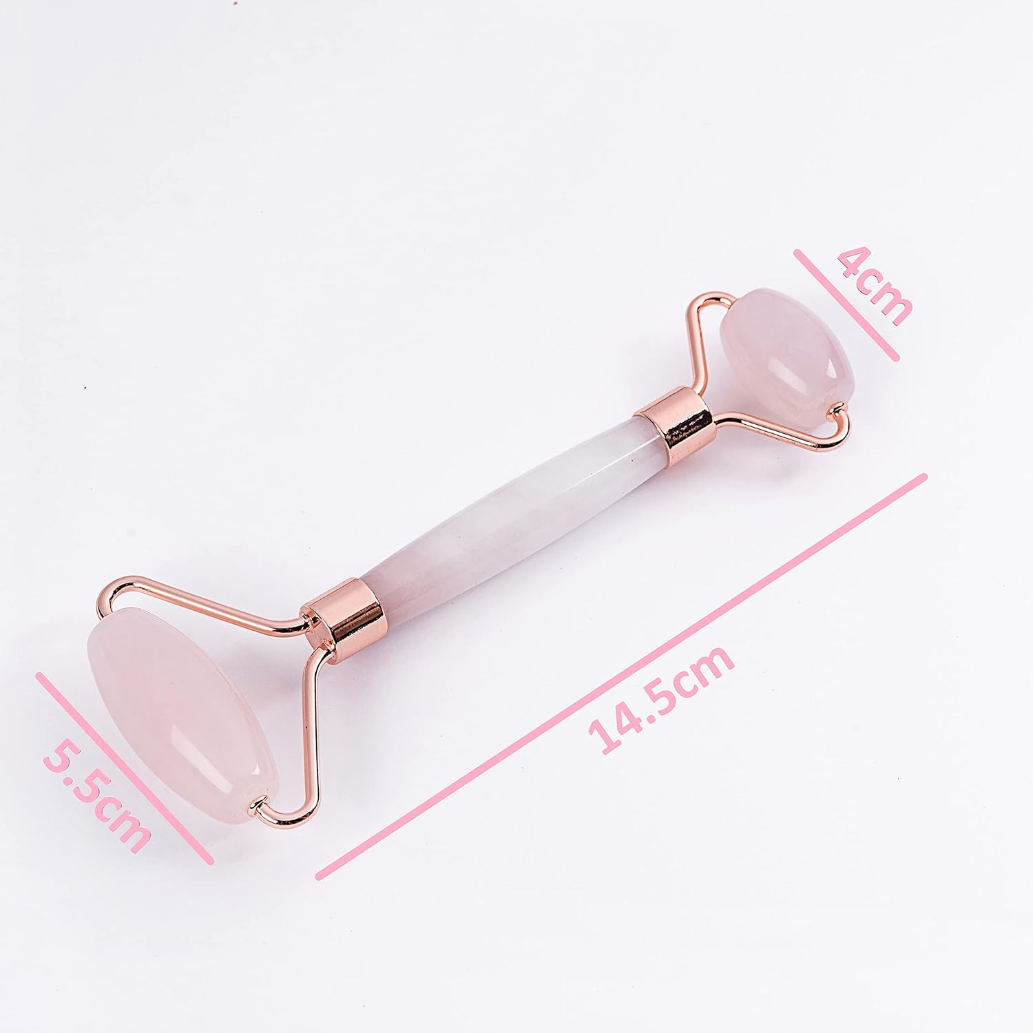 Rose Quartz Face Roller 2 Pack for Forehead Nose Chin Eyes Face Skin Beauty image number 3
