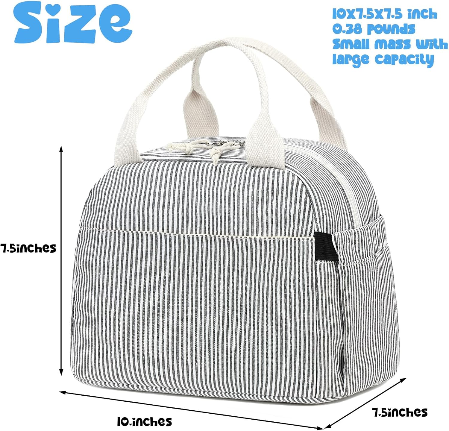 Bluboon Lunch Box for Women Cute Lunch Bag Reusable Insulated Lunch Bags Large Capacity Lunchbox Cooler for Work Picnic or Travel - Beige Strawberry 12 image number 5
