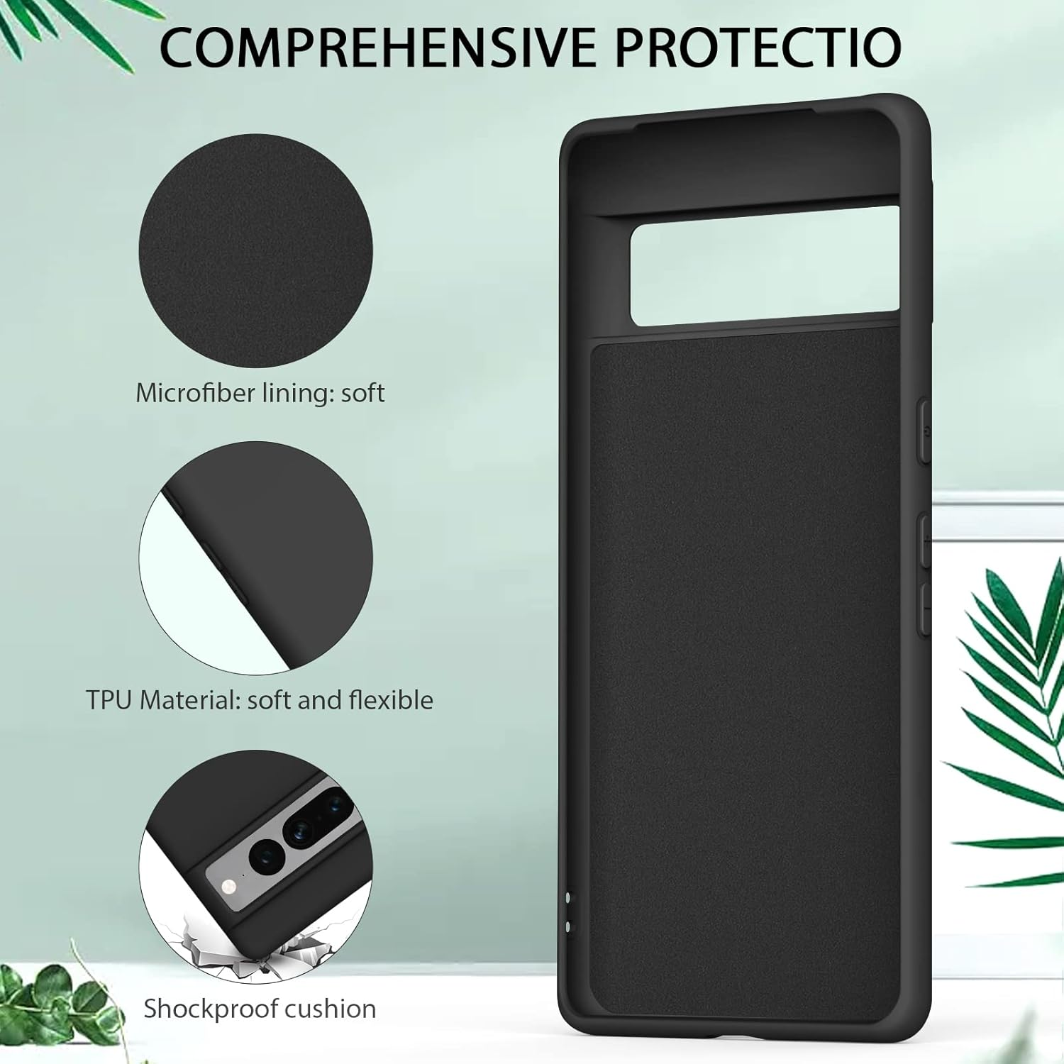 Silicone Case for Google Pixel 7 Pro Case(2022), Ultra Thin Flexible Premium Rubber Full Body Protection Anti-Fingerprint Dust-Proof Shockproof Anti-Scratch Wireless Charging for Google Pixel 7 Pro 5G Cover