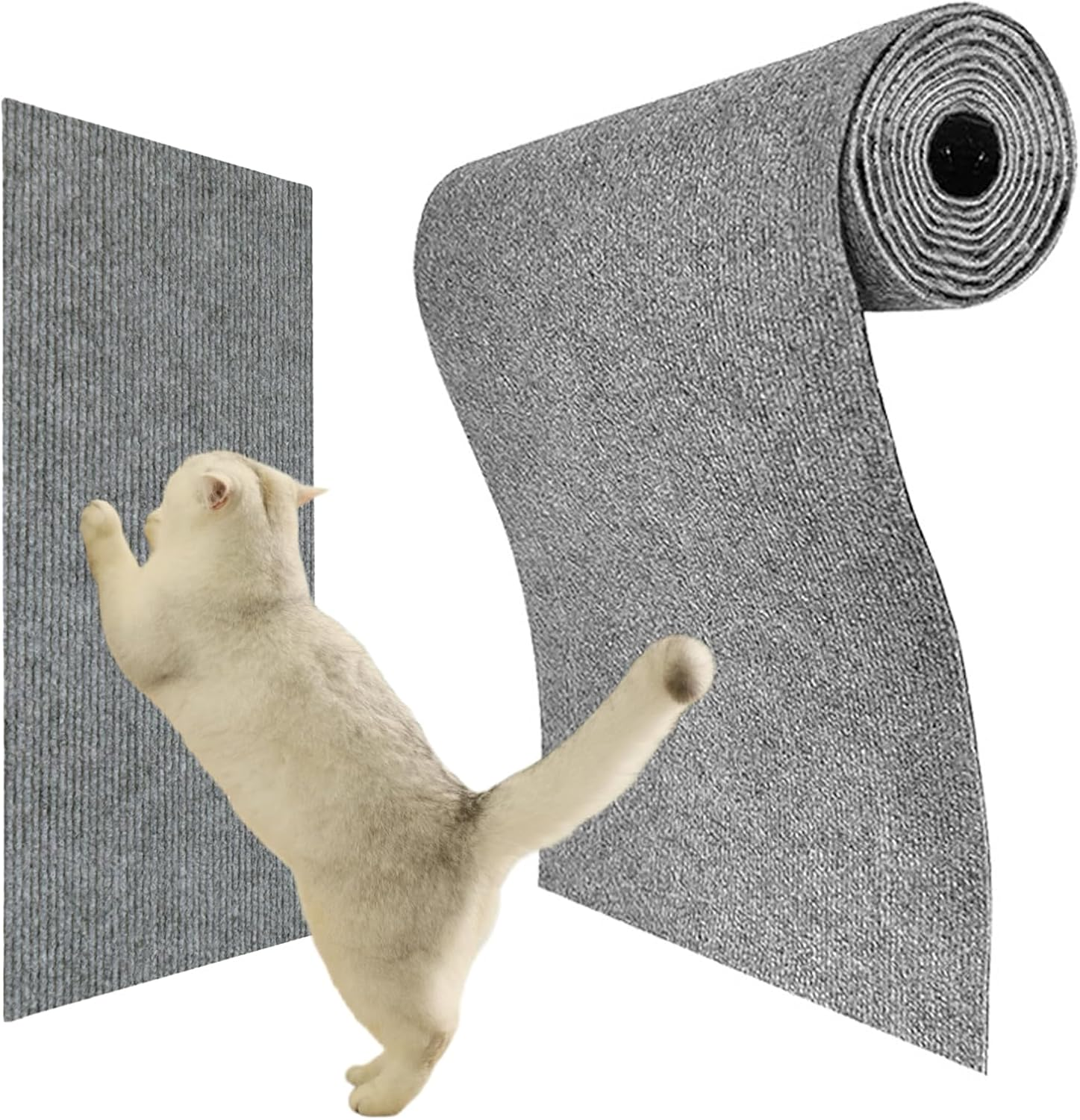 200 X 40 Cm Cat Scratch Furniture Protection, Self-Adhesive Cat Scratch Pad Couch Cat Scratch Protection for Cats DIY Climbing Cat Claws for Indoor Cats Scratching Grey image number 4