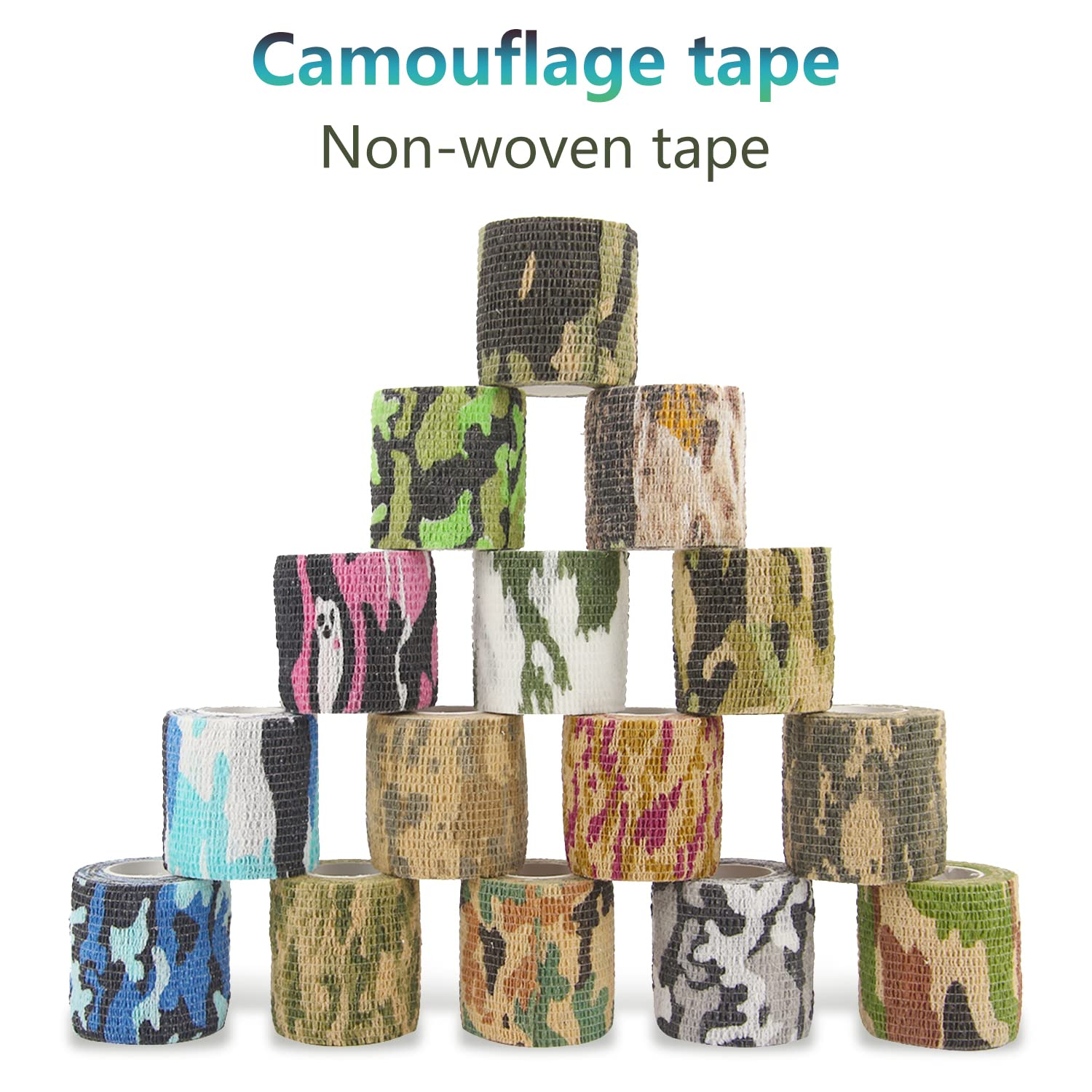 EKIND Multi-Functional Self-Adhesive Camouflage Tape Wrap, Waterproof and Non-Slip for Hunting Guns, Knife Handles, Camping Gear and More - 14.7Ft Total Length (4 Type Camo, Pack of 4) image number 4