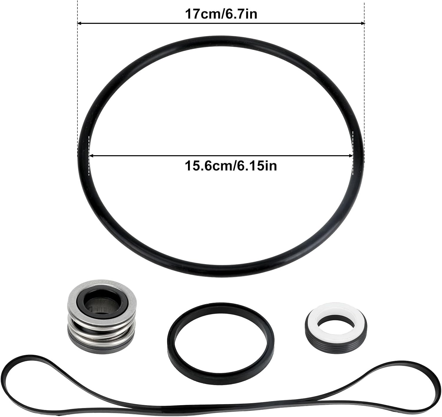 BOXOB Pool Pump Seal & O Ring Kit, Replacement Parts for Hayward Hydramax II SP3000 SP3000X Series Swimming Pool Pump Repair Set Includes Shaft Seal Assembly image number 1