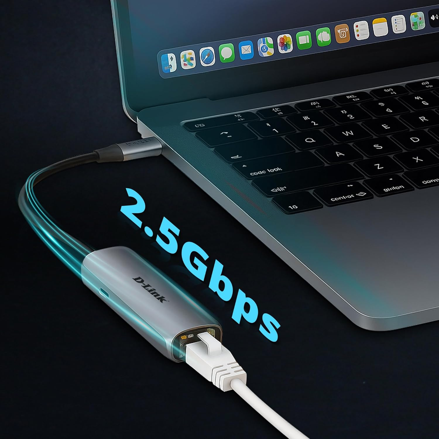 D-Link DUB-E255 USB-C to 2.5Gbps Ethernet Adapter &ndash; Thunderbolt 3/4 Compatible, Plug & Play Network Adapter for Mac, Windows, Ipados & Android &ndash; Supports Power Delivery 100W, Gigabit & USB-C Devices image number 2