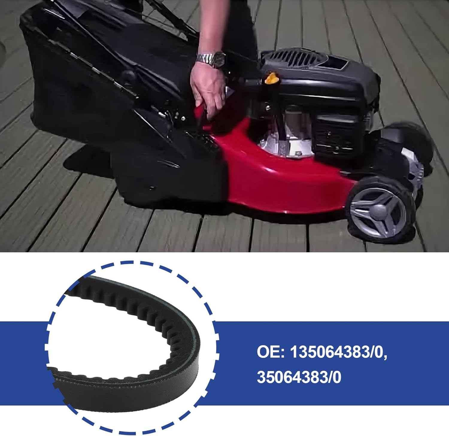 2X Lawn Mowers Belts 135064383/0 Outer Length 760Mm Inner Length 710Mm Compatible with MOUNTFIELD SP555 SP550 SP554