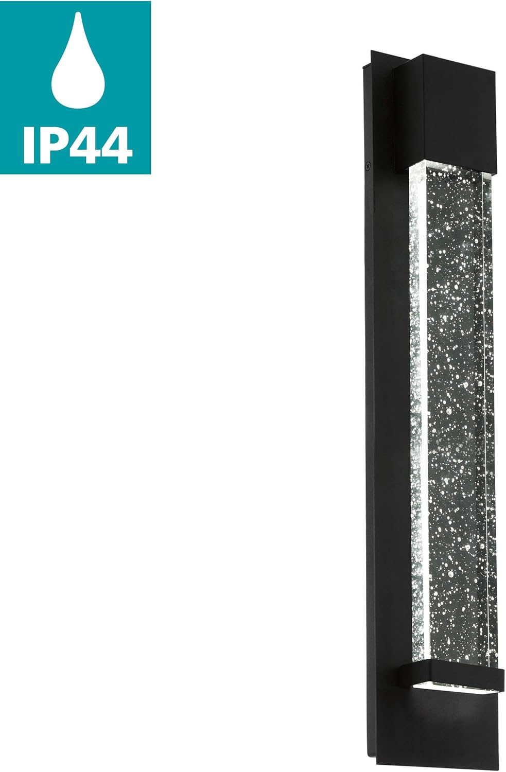 Eglo 98154 VILLAGRAZIA Exterior Wall Light in Black with Air Bubble Glass