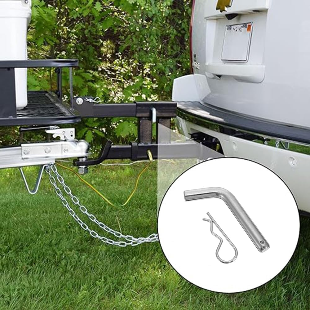Trailer Hitch Pin Trailer Latch Heavy-Duty Trailer Hitch Pin and Clip Anti-Theft Hitch Locking Pin Accessories (Sliver) image number 3