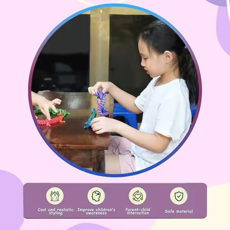 2 Packs Dragon Eggs with Dragon Inside, 3D Dragon Eggs with Dragon Inside, 3D Printed Dragon Egg, Mystery Dragon Egg, Dragon Egg Fidget Toy,Stocking Easter Basket Stuffers (Purple and Blue) image number 4